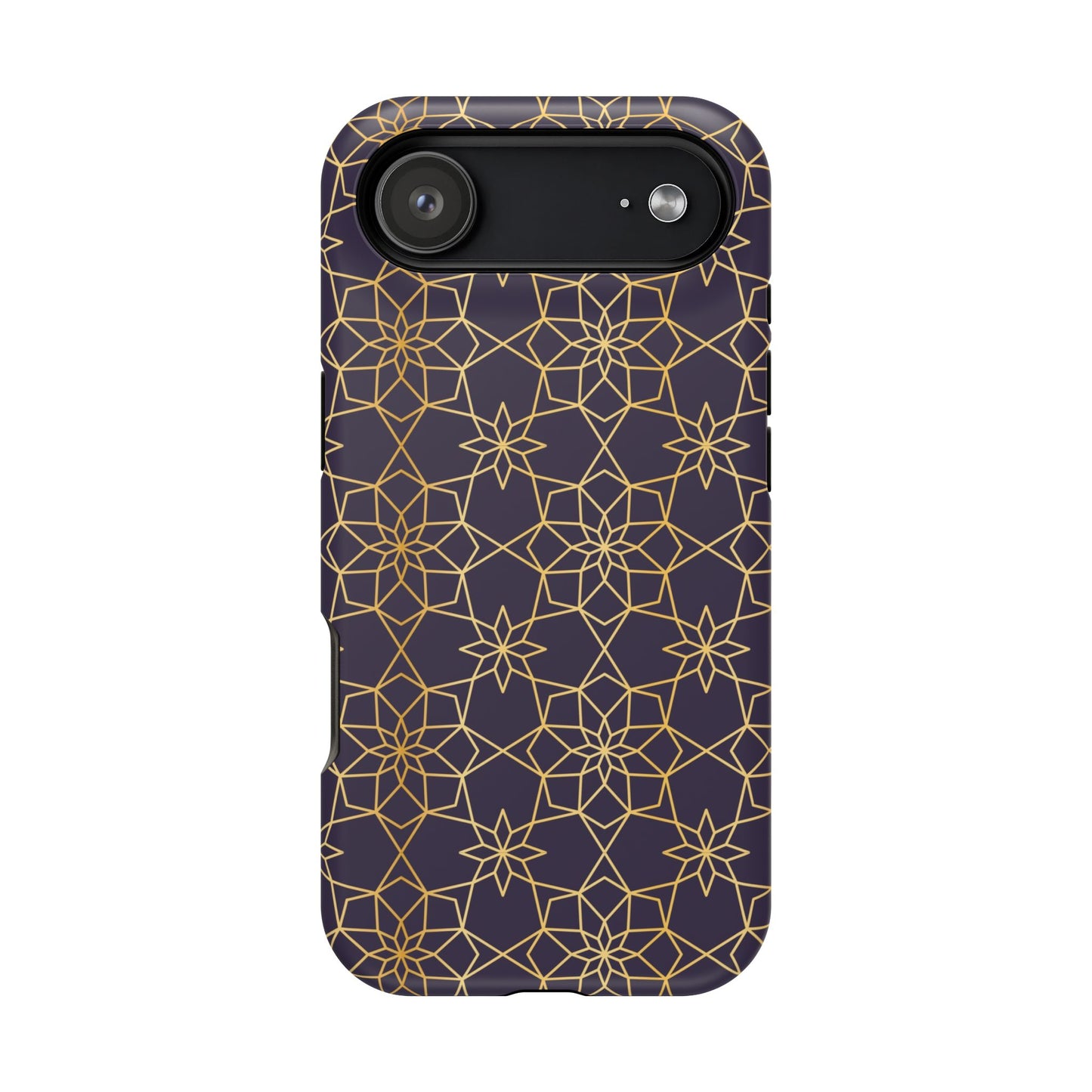 Gold and Purple Geometric Design Iphone Magnetic Tough Case