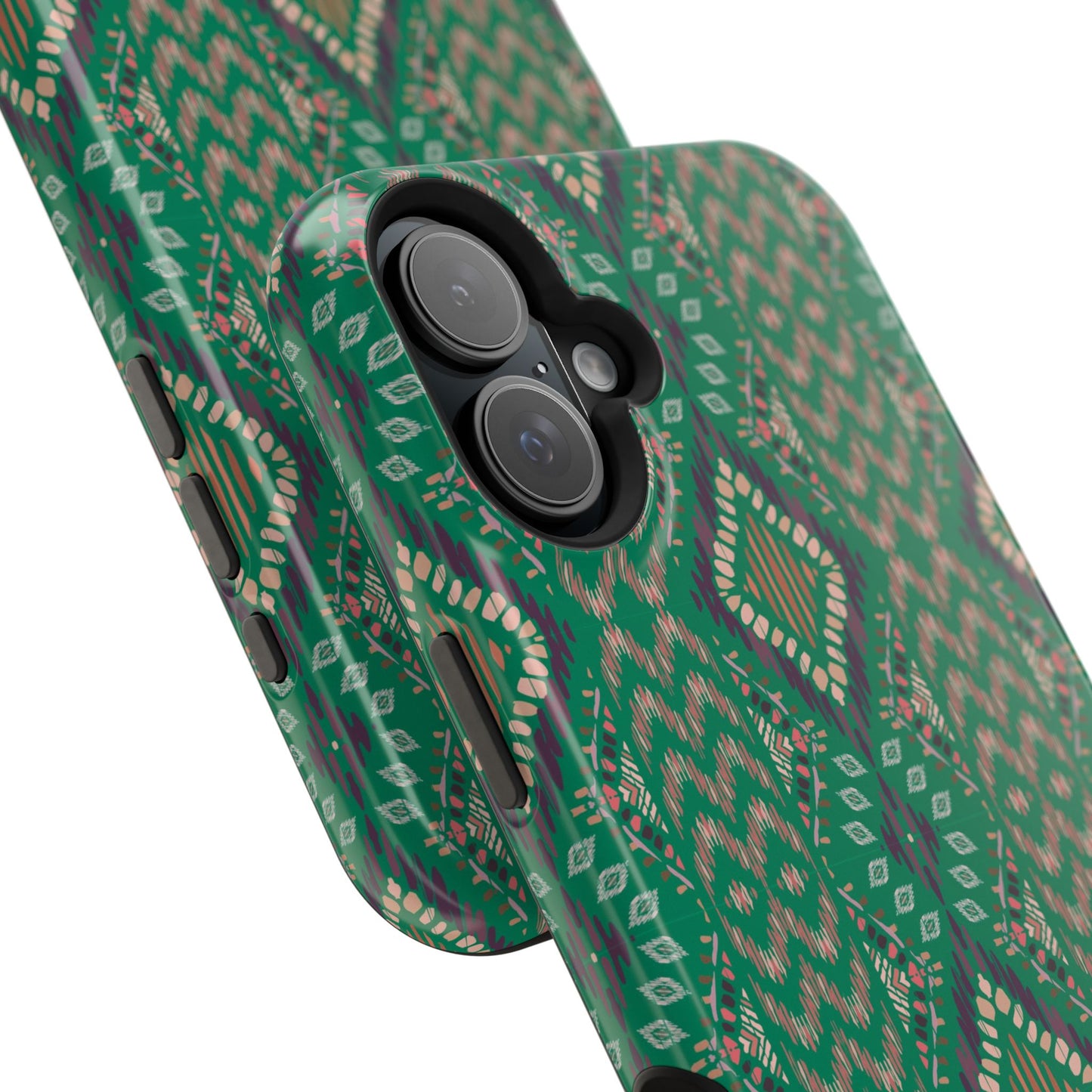 Emerald Green Geometric Design Iphone Magnetic Tough Case