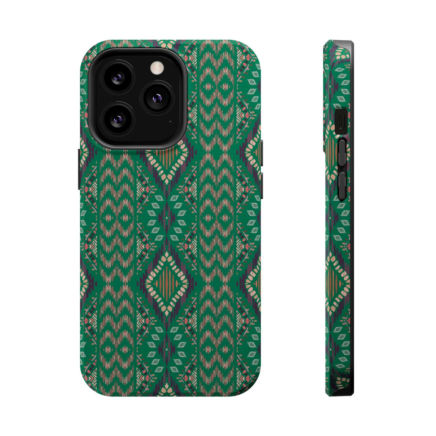 Emerald Green Geometric Design Iphone Magnetic Tough Case