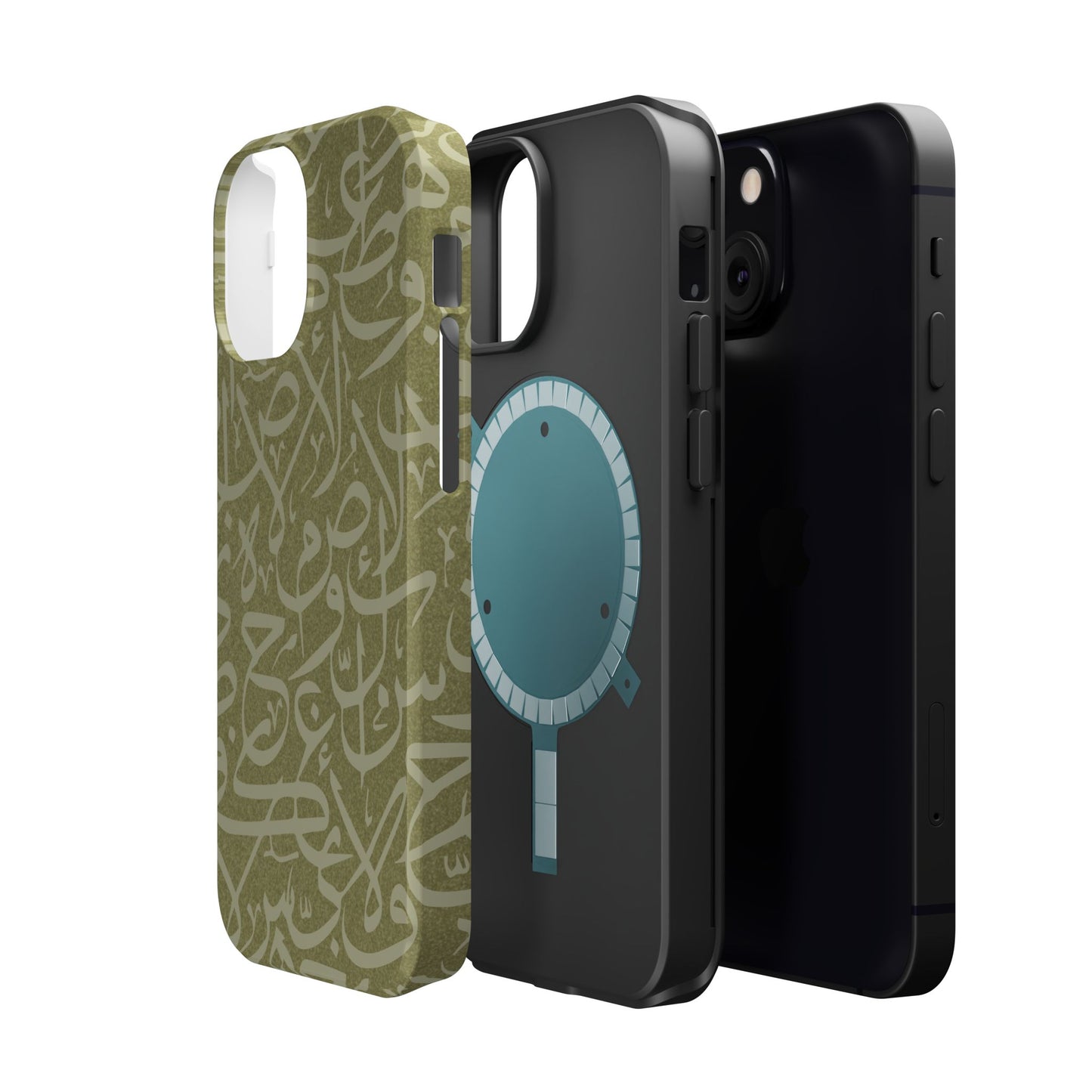 Olive Green Arabic Letters Calligraphy Iphone Magnetic Tough Case