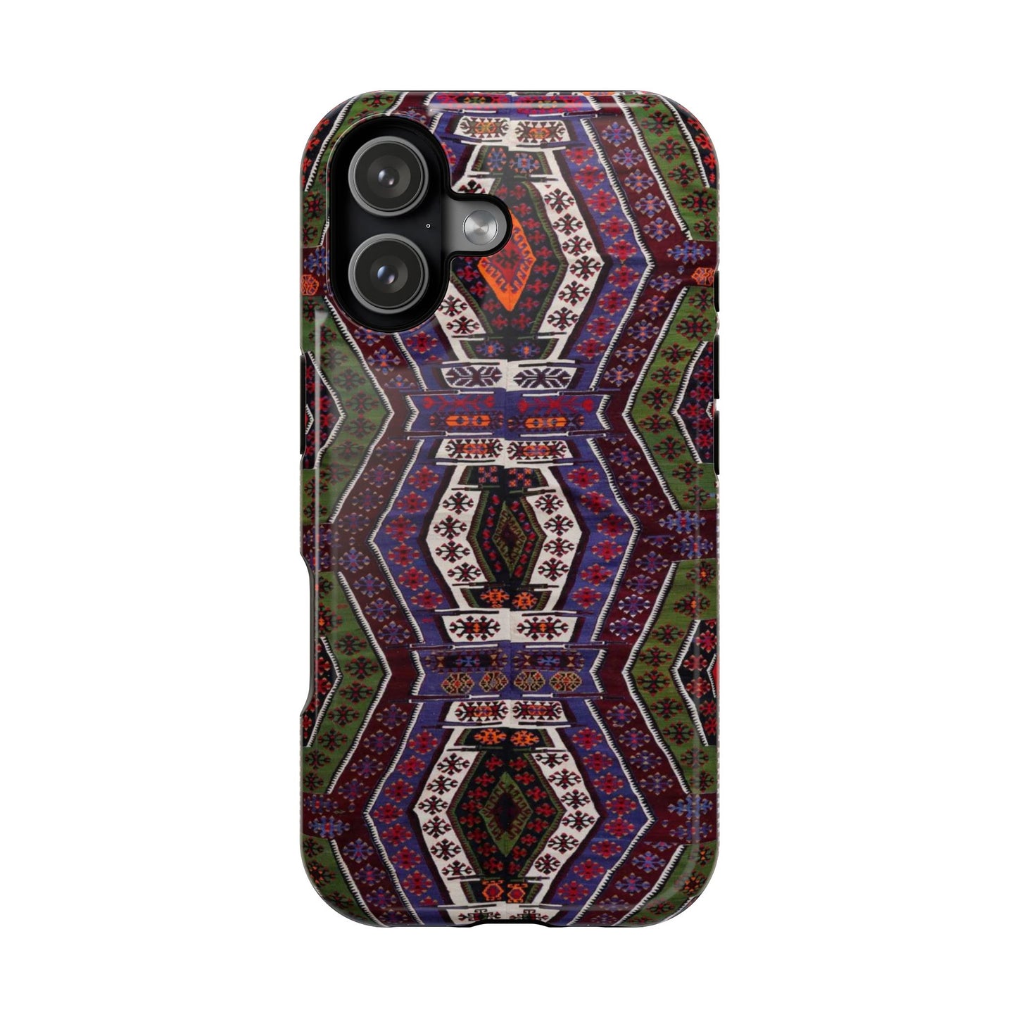 Purple and Green Geometric Design - Iphone Magnetic Tough Case