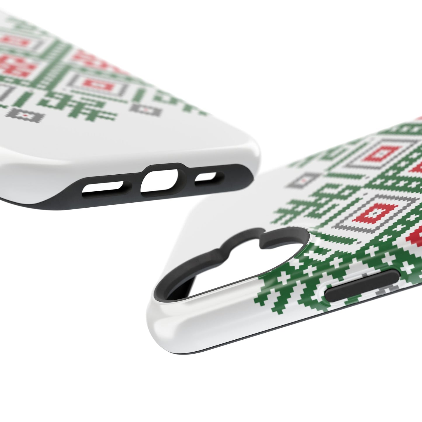 Red white Green and Black Geometric Design Iphone Magnetic Tough Case
