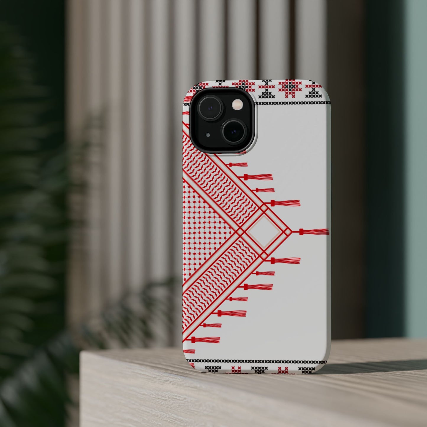 Red and White Hattah Design Iphone Magnetic Tough Case