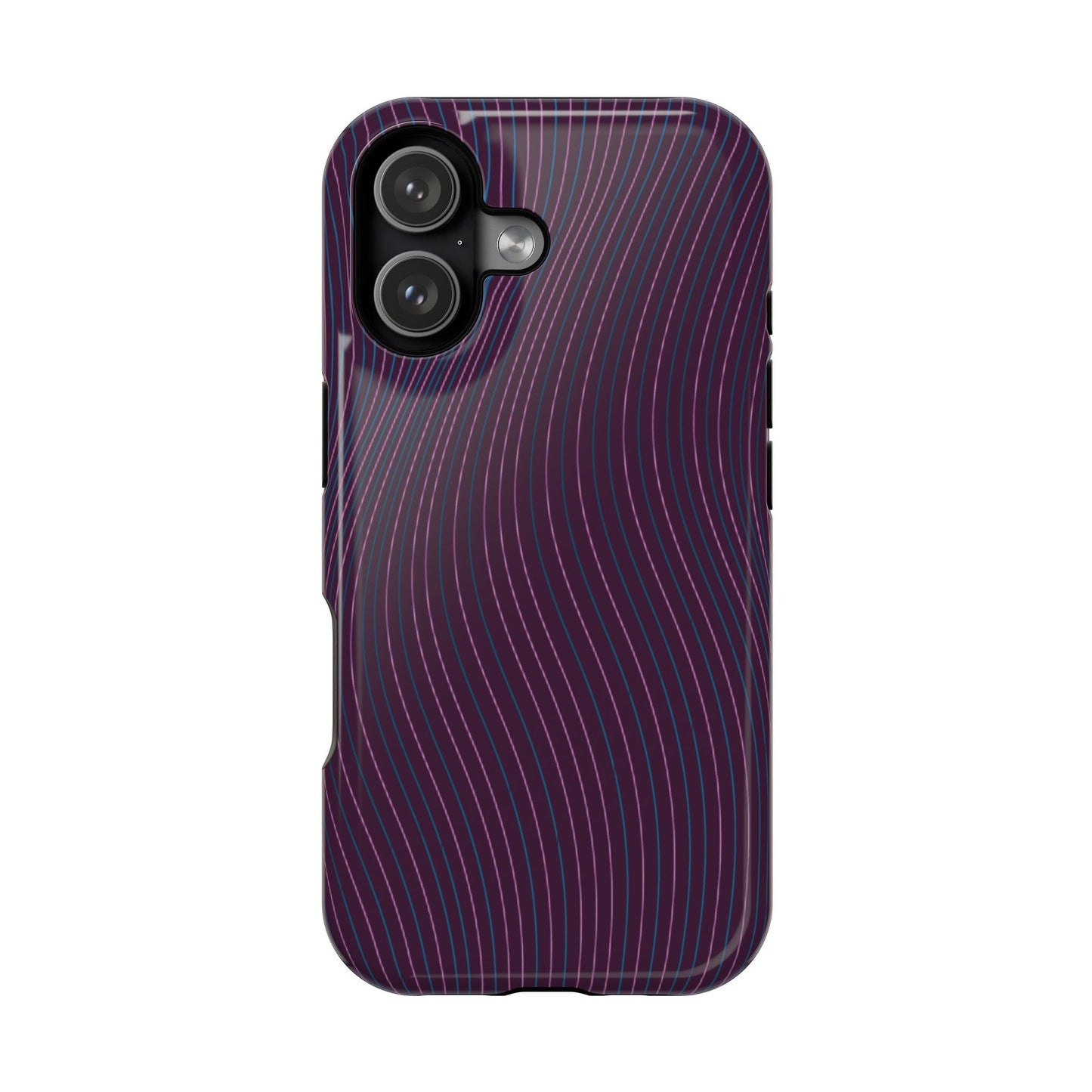 Purple Line Pattern Design - Iphone Magnetic Tough Case