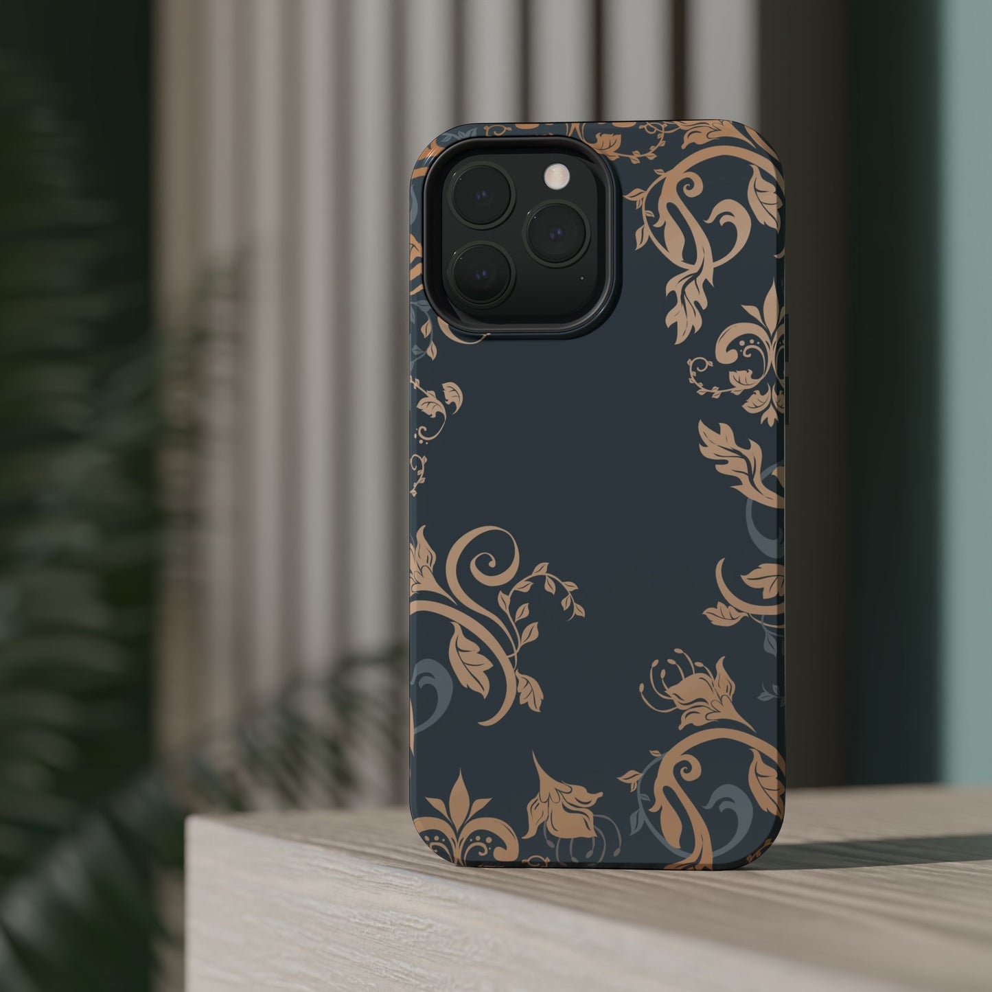 Gold flowers Iphone Magnetic Tough Cases