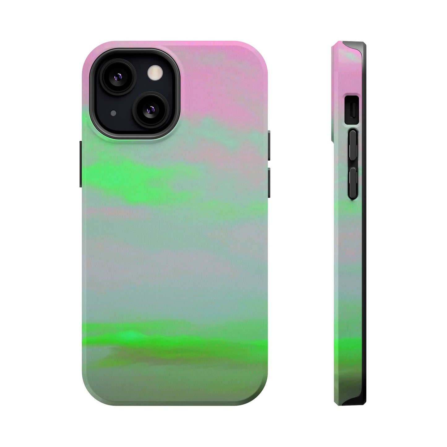 Green and pink sky Design - Iphone Magnetic Tough Case