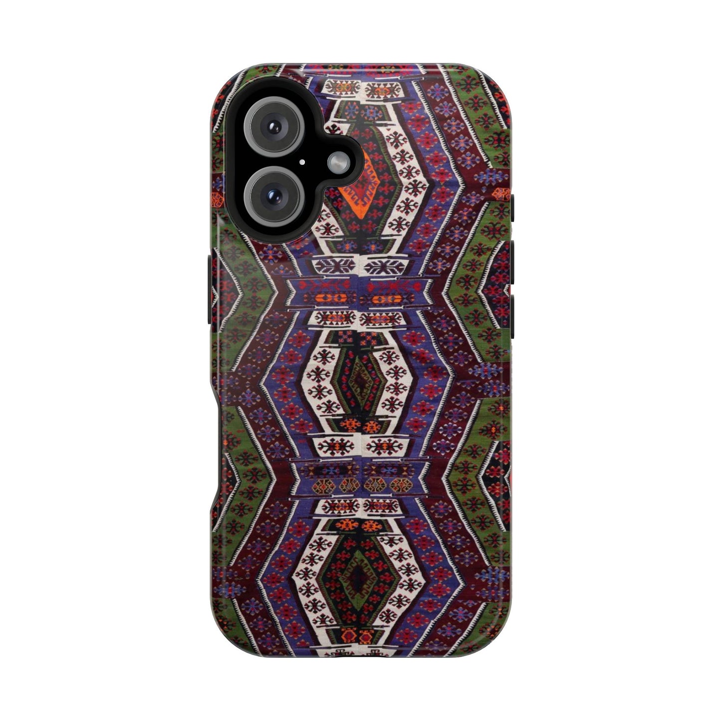 Purple and Green Geometric Design - Iphone Magnetic Tough Case