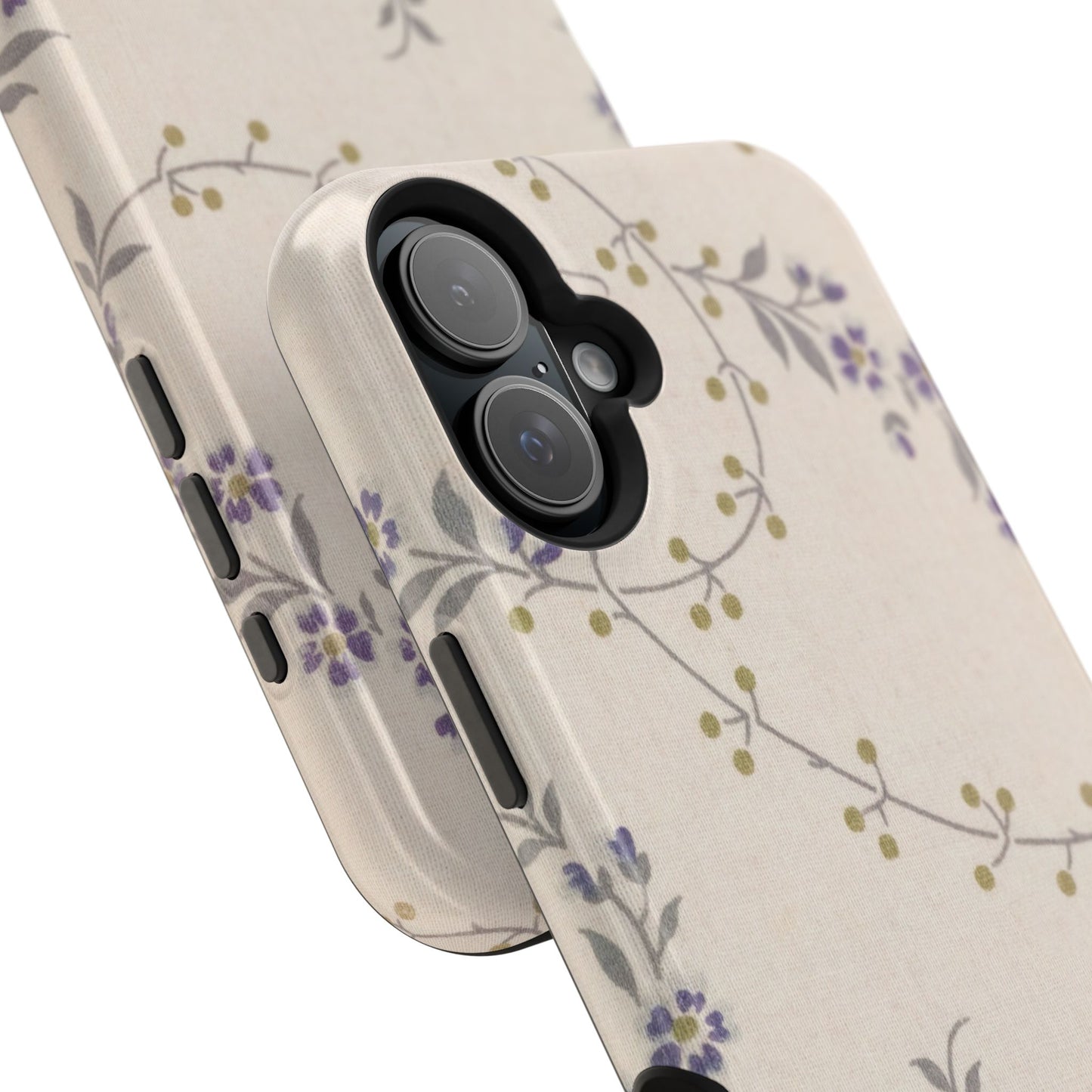 Purple Floral Design - Iphone Magnetic Tough Case
