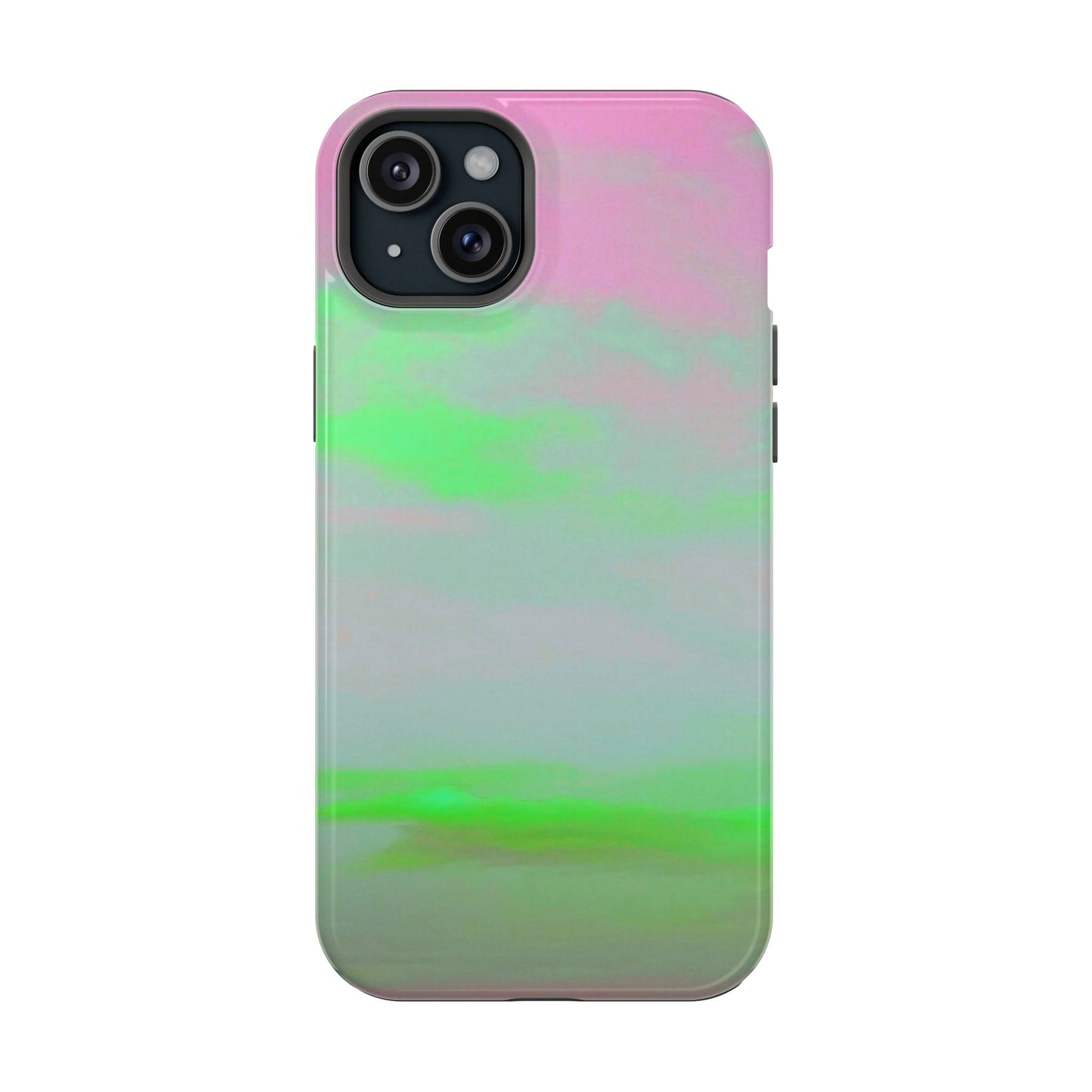 Green and pink sky Design - Iphone Magnetic Tough Case