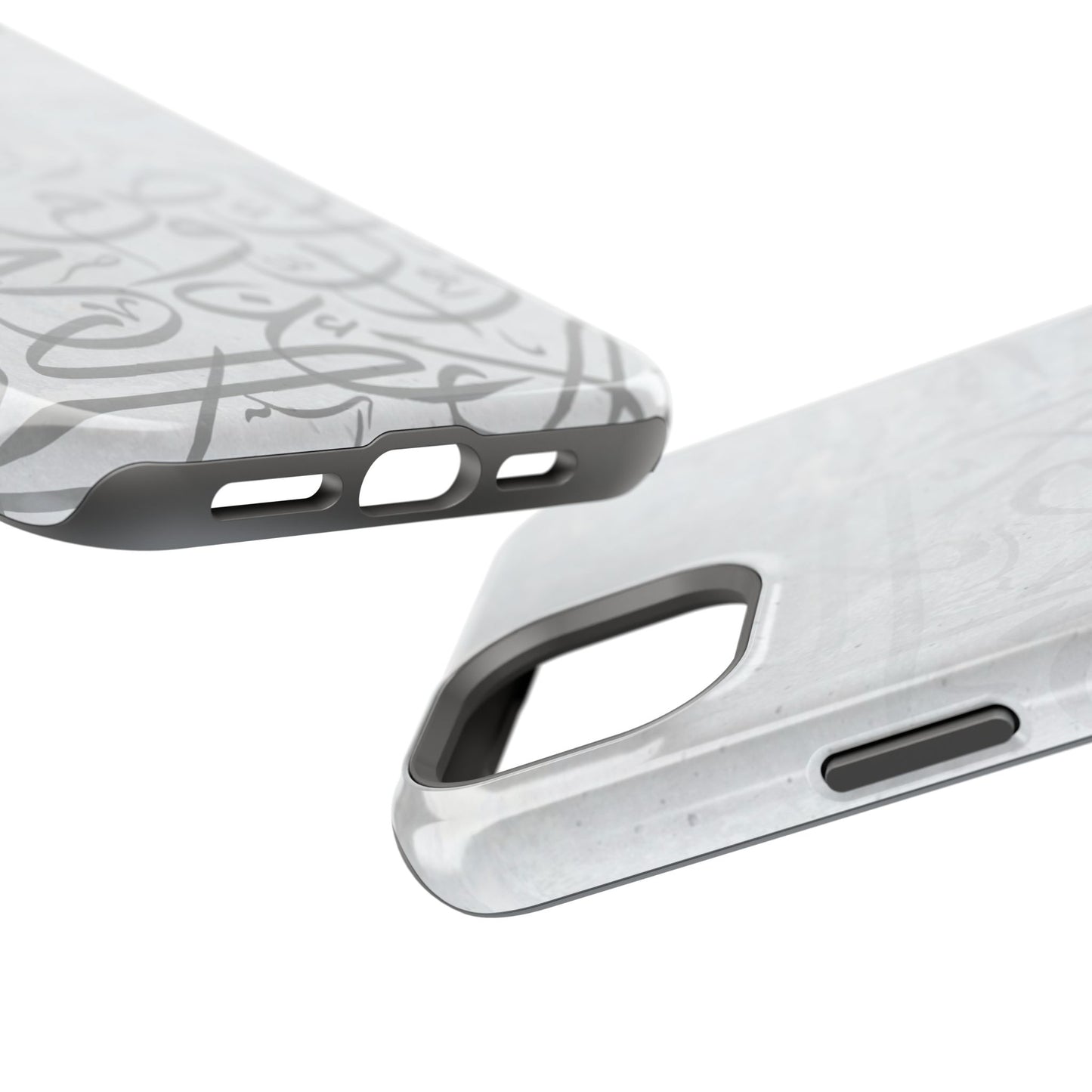 Arabic White and Grey Calligraphy Faded Design - Iphone Magnetic Tough Case