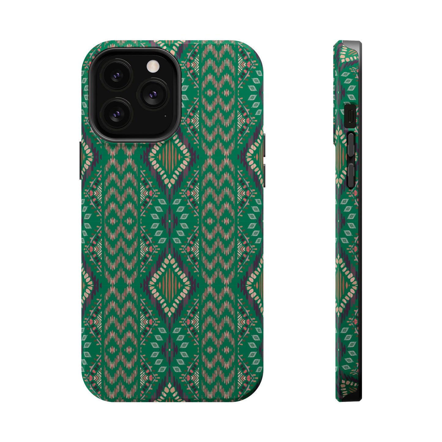 Emerald Green Geometric Design Iphone Magnetic Tough Case