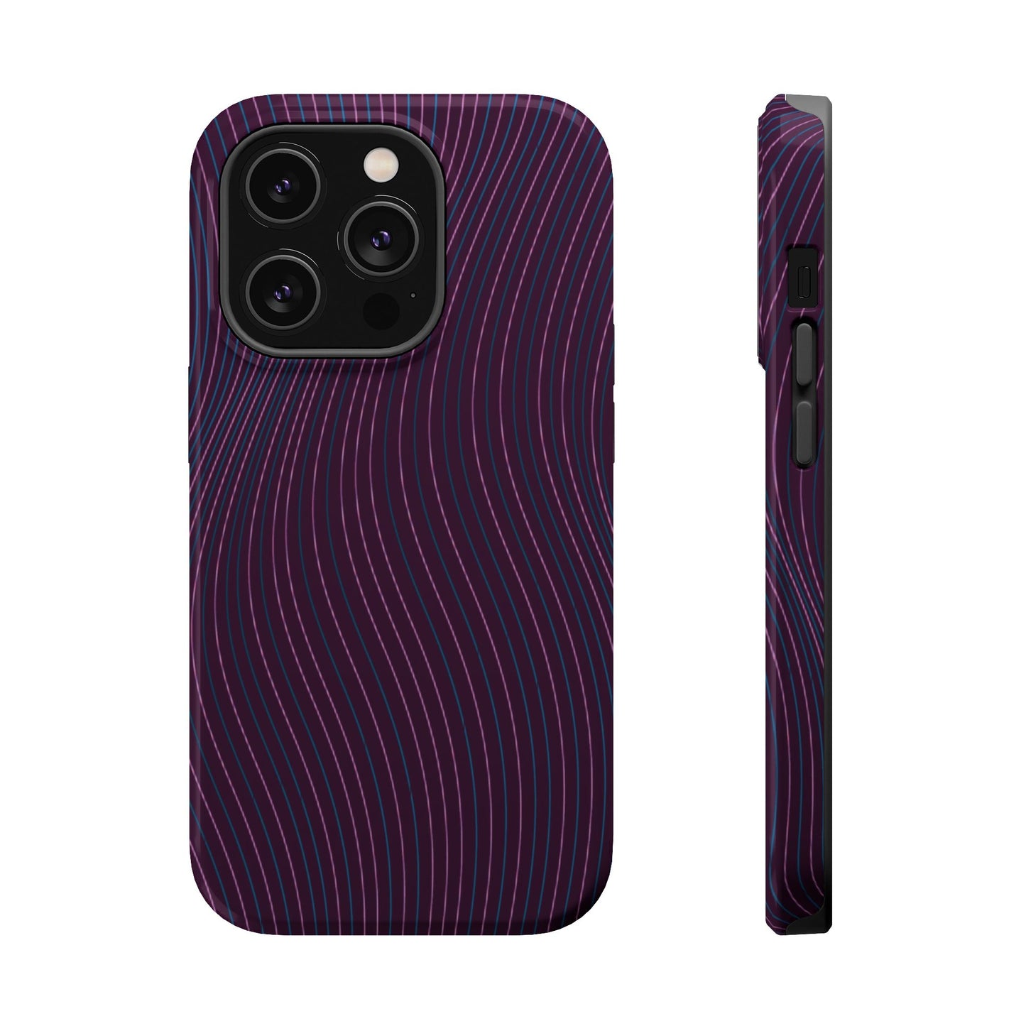 Purple Line Pattern Design - Iphone Magnetic Tough Case