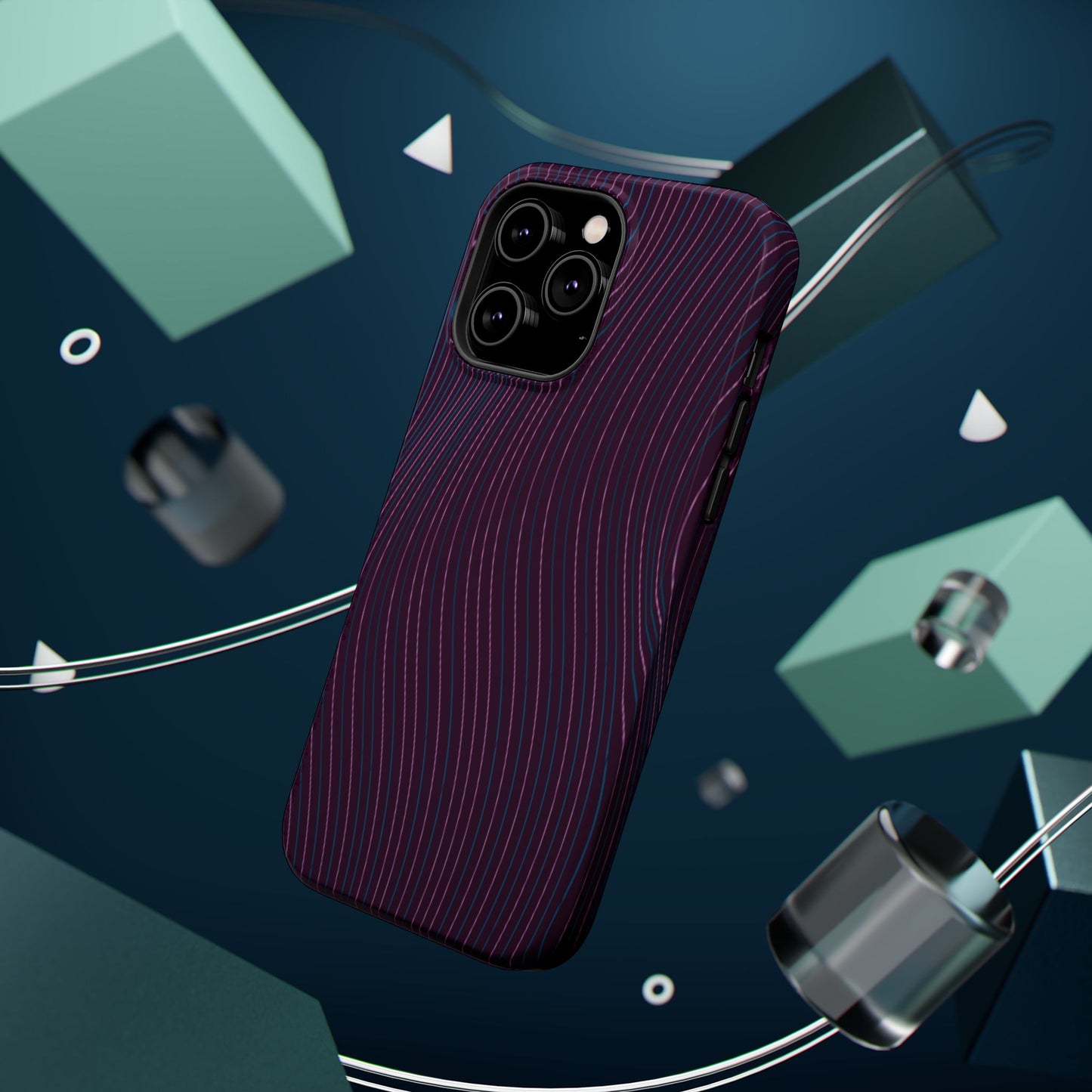 Purple Line Pattern Design - Iphone Magnetic Tough Case