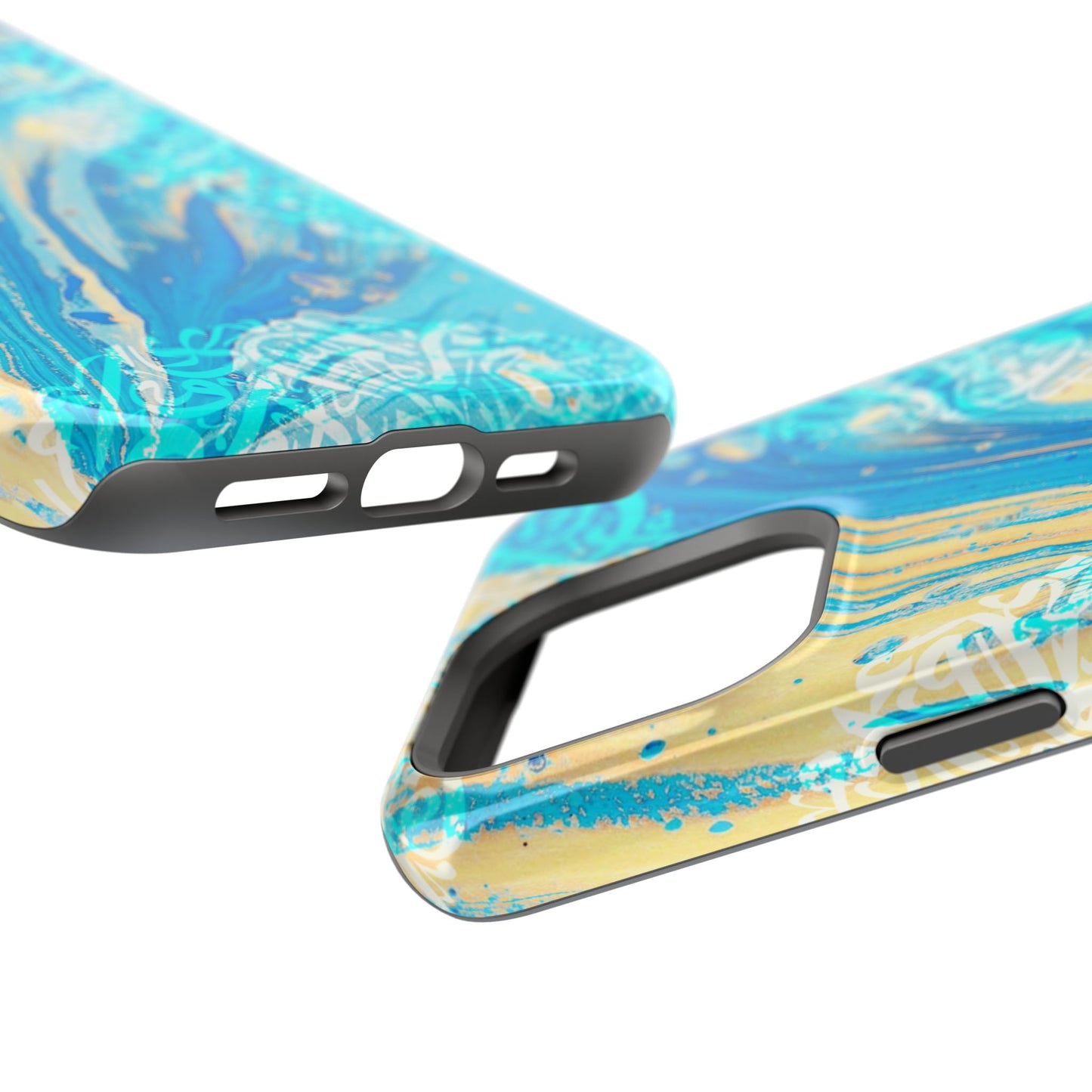 Arabic splash of Blue- Iphone Magnetic Tough Case