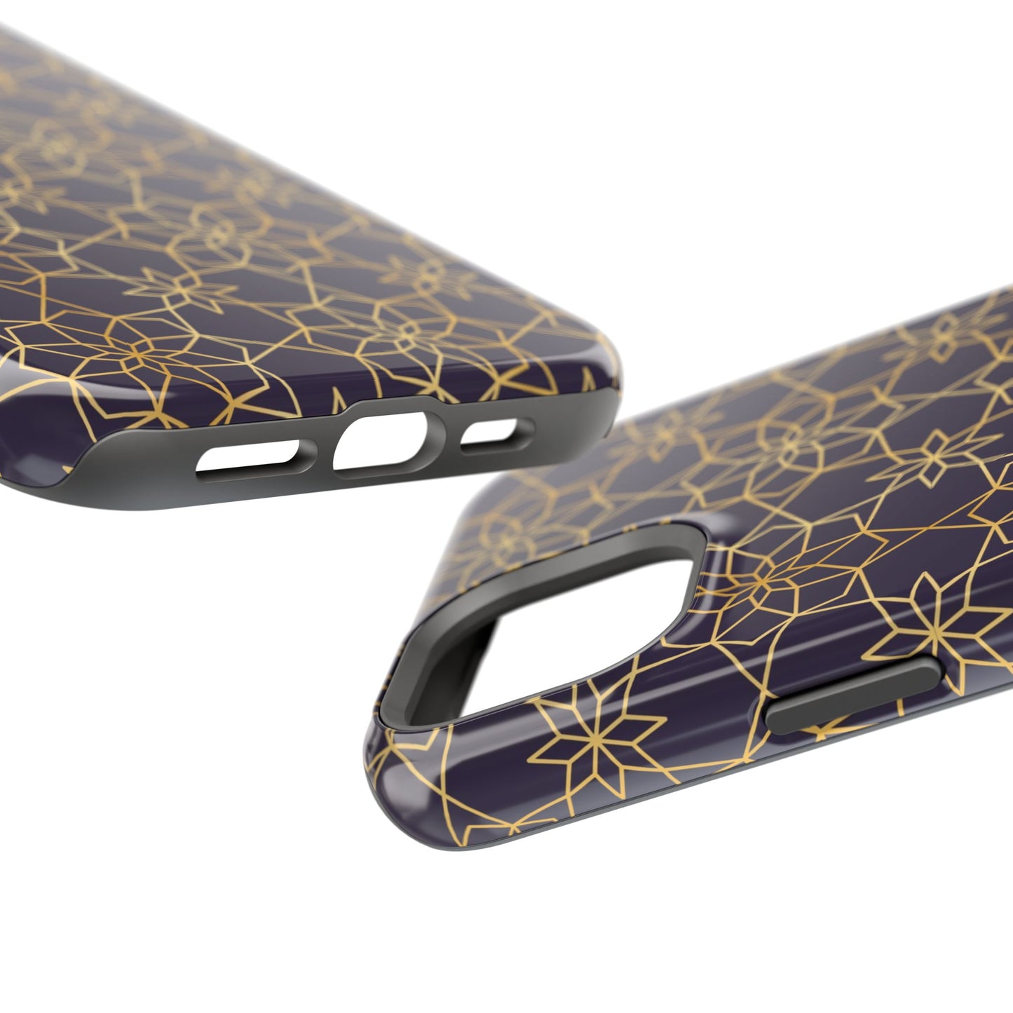 Gold and Purple Geometric Design Iphone Magnetic Tough Case