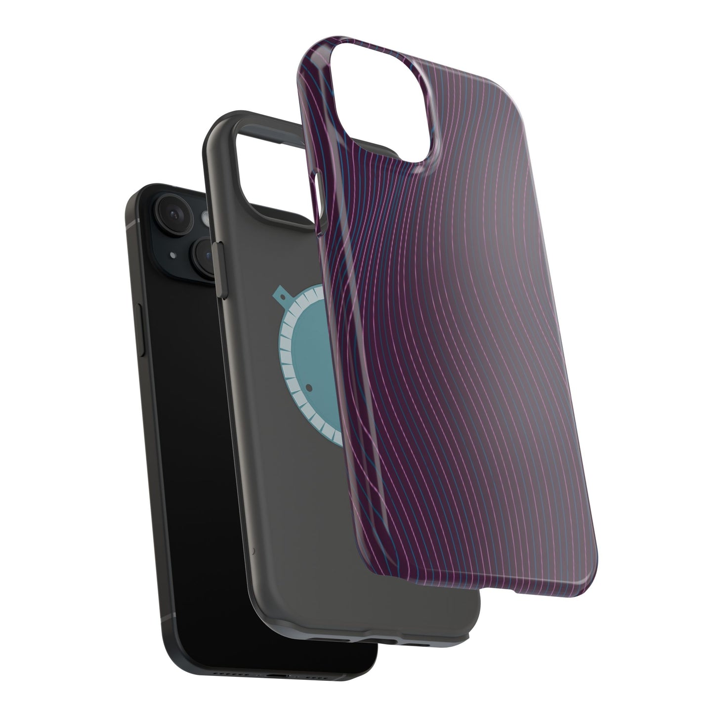 Purple Line Pattern Design - Iphone Magnetic Tough Case