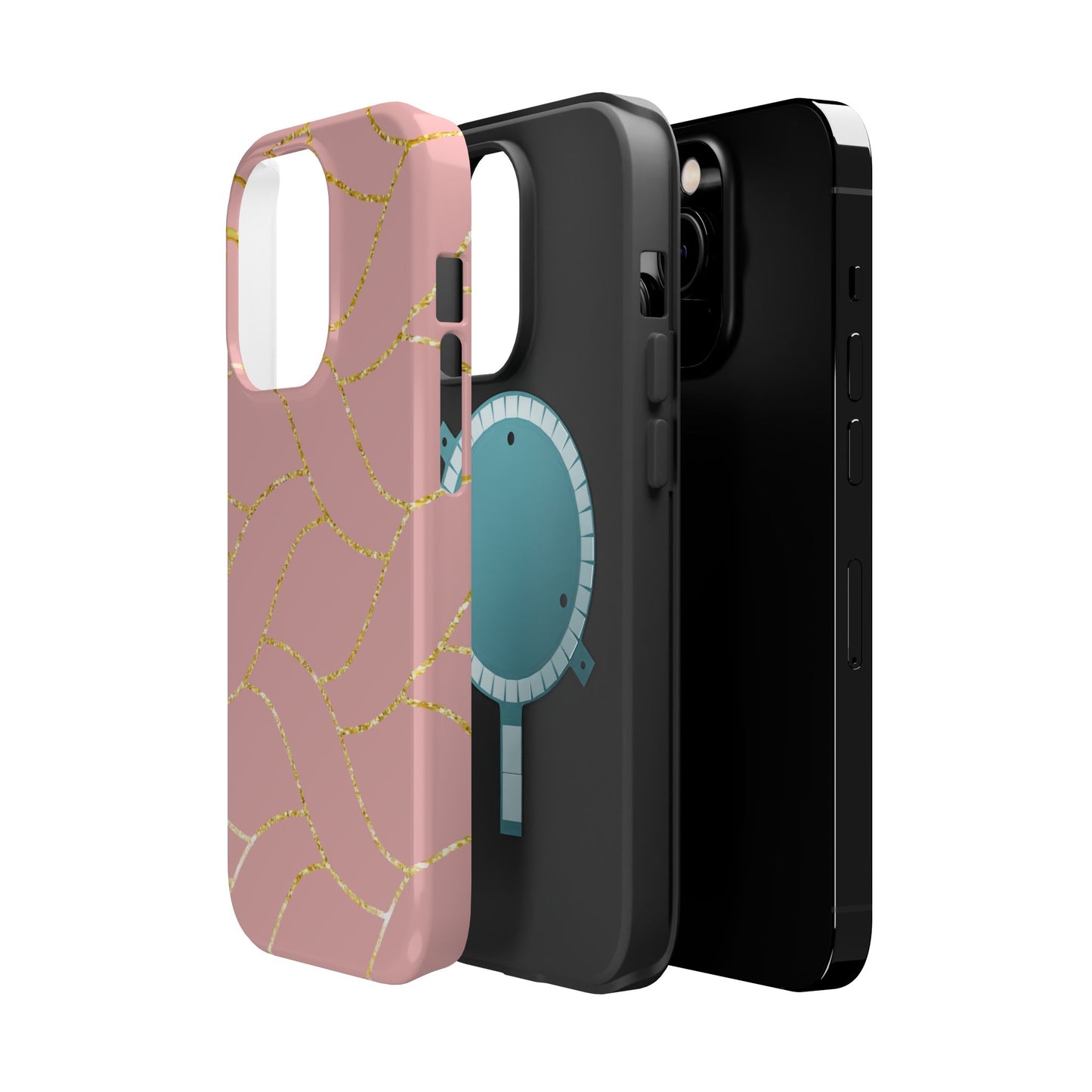 Pink and Gold Geometric Design - Iphone Magnetic Tough Case
