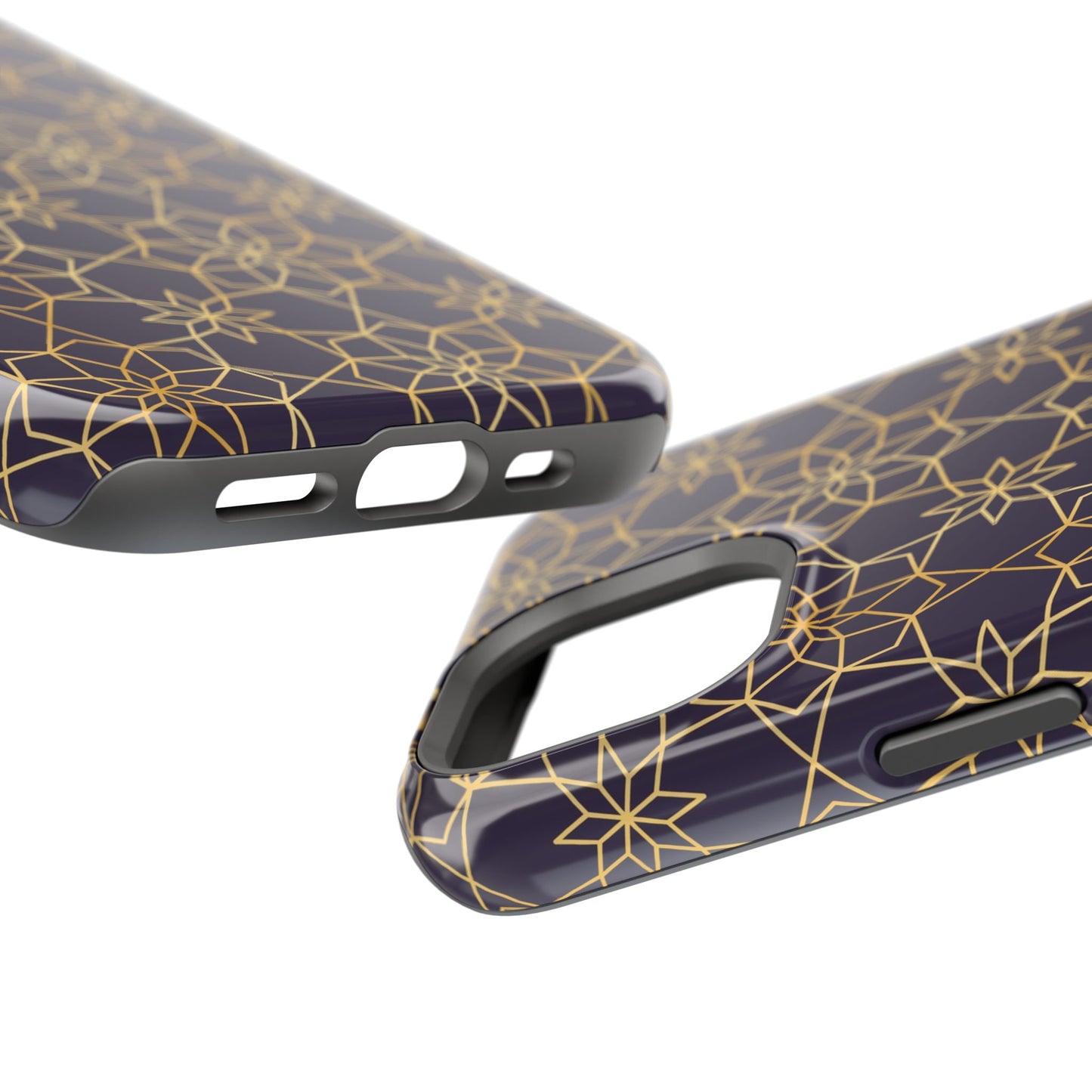 Gold and Purple Geometric Design Iphone Magnetic Tough Case
