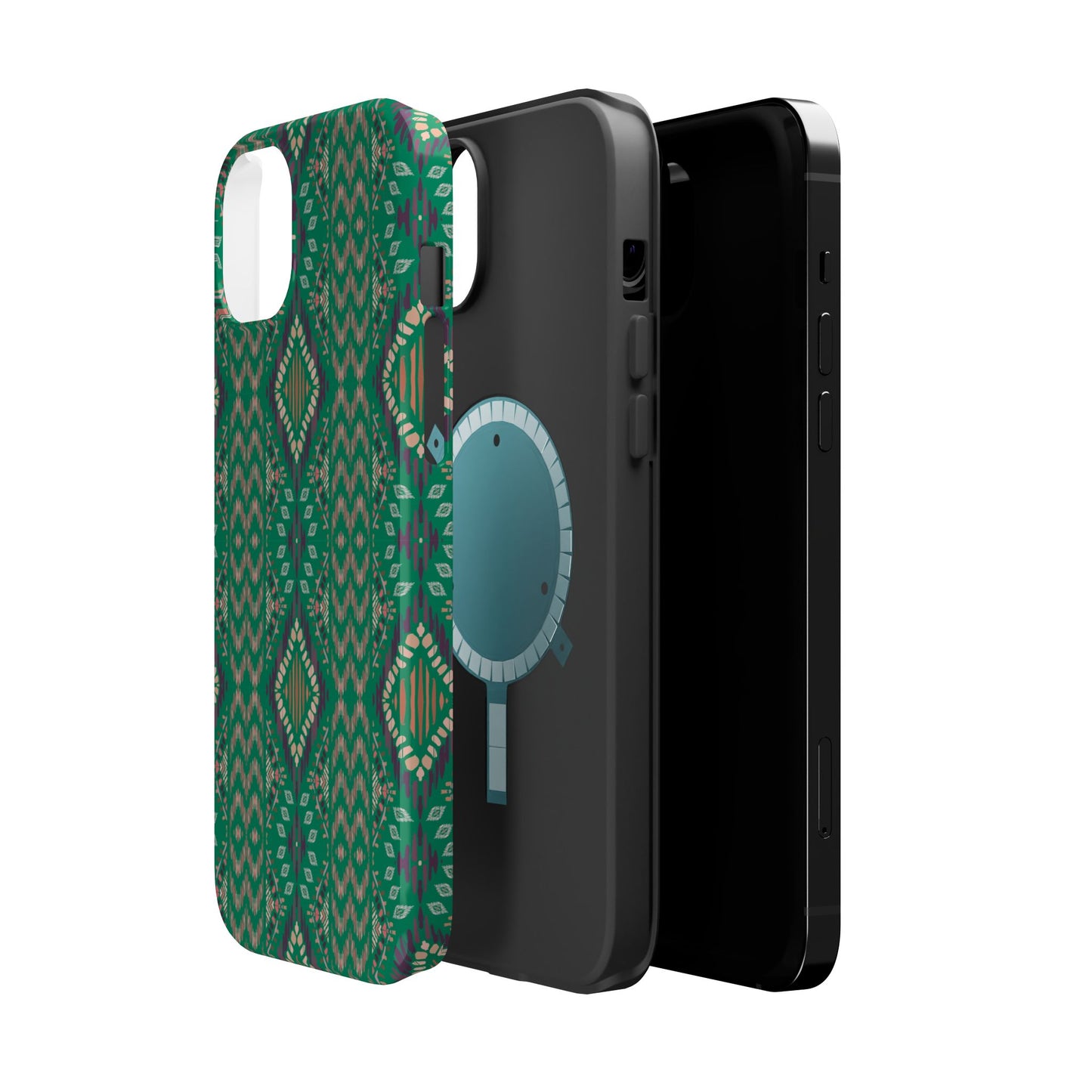 Emerald Green Geometric Design Iphone Magnetic Tough Case