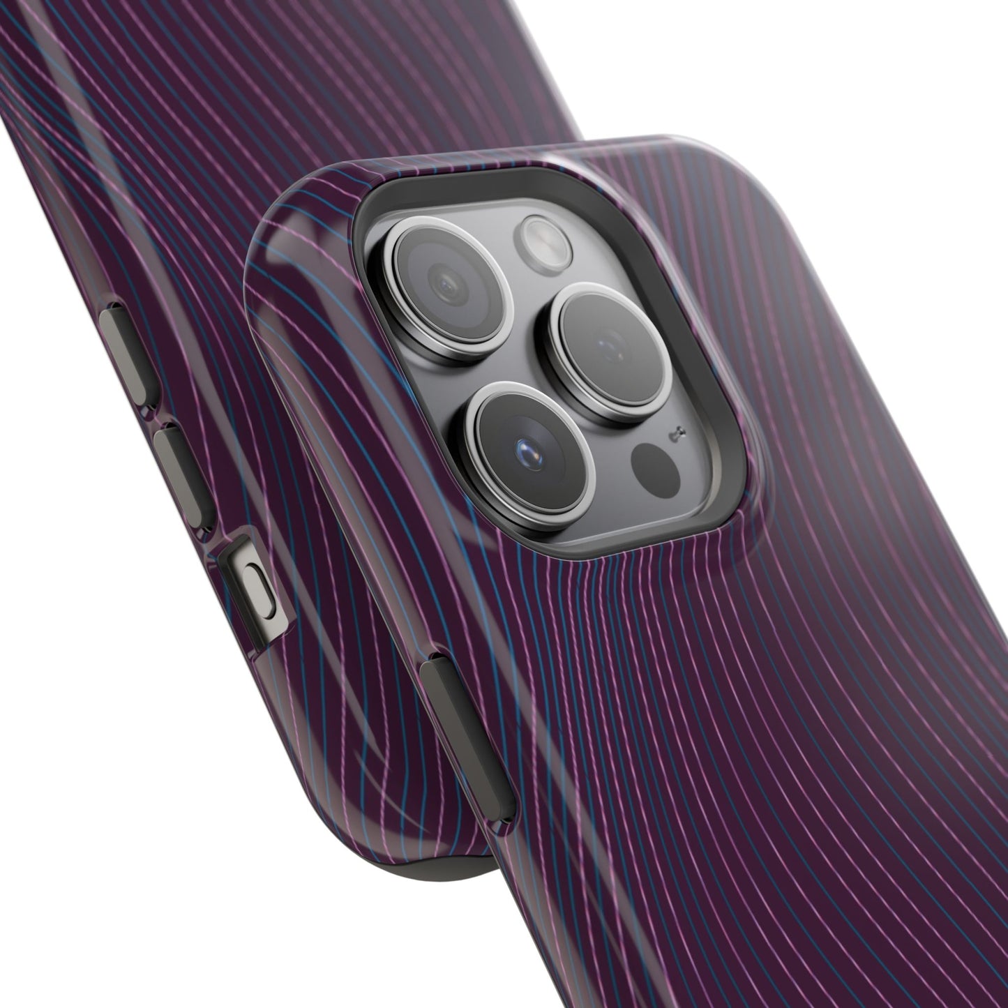 Purple Line Pattern Design - Iphone Magnetic Tough Case