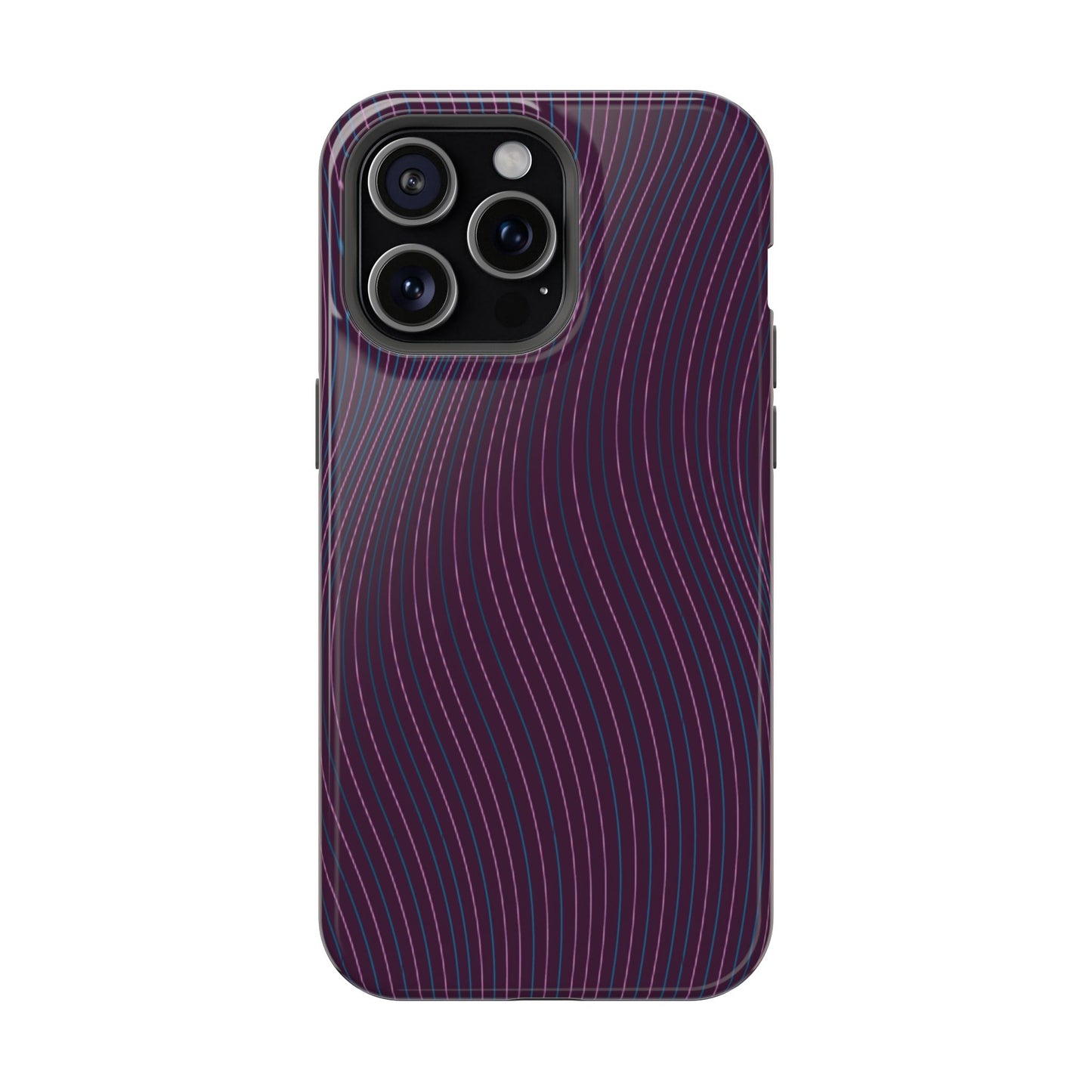Purple Line Pattern Design - Iphone Magnetic Tough Case