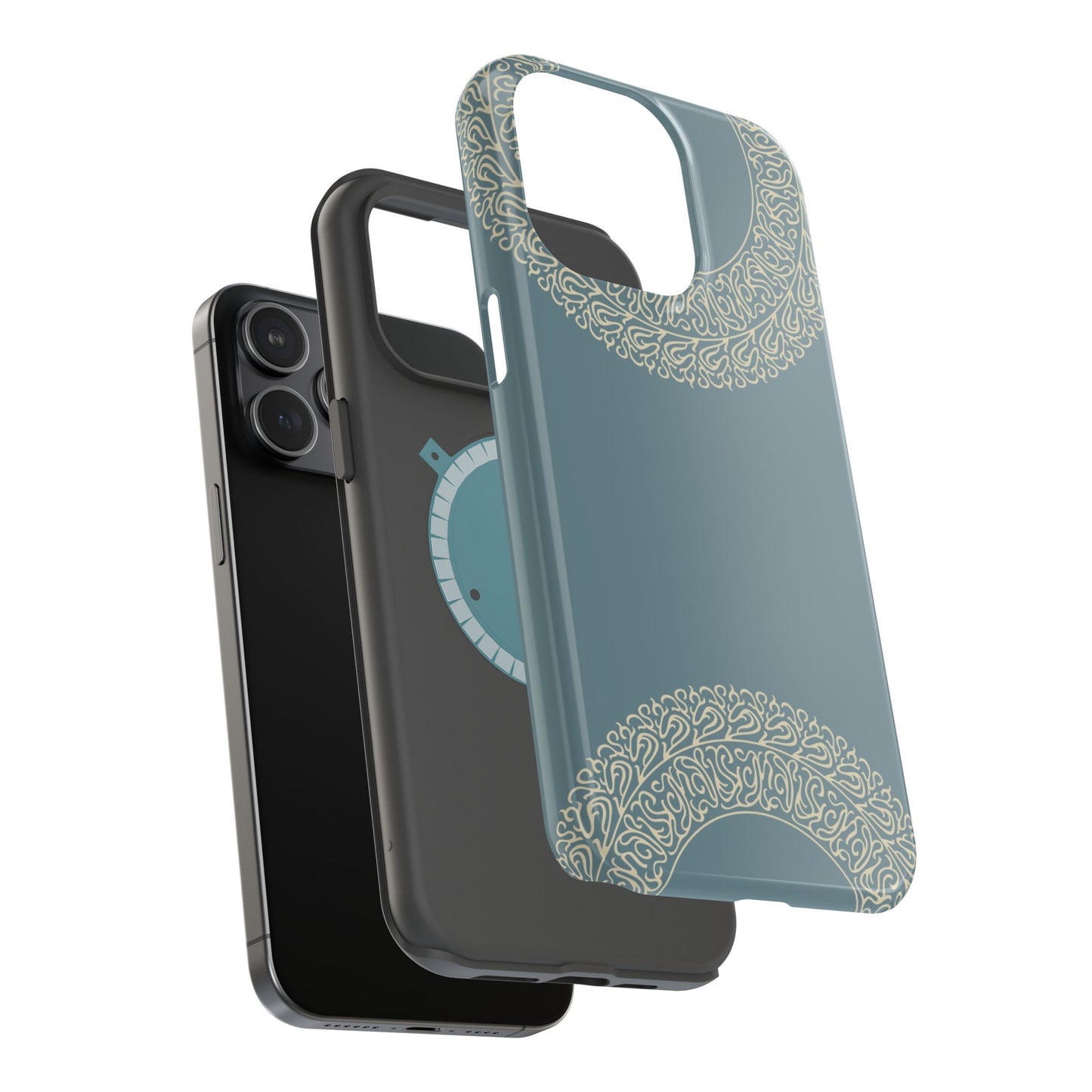 Beige geometric circle Design - Iphone Magnetic Tough Case