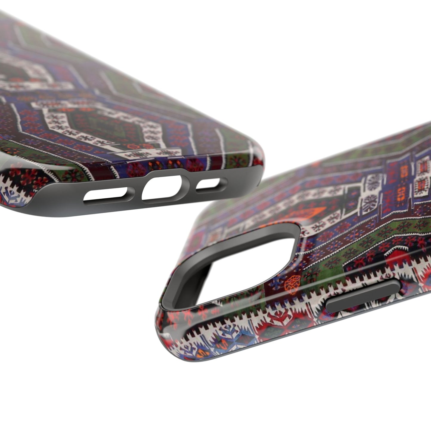 Purple and Green Geometric Design - Iphone Magnetic Tough Case
