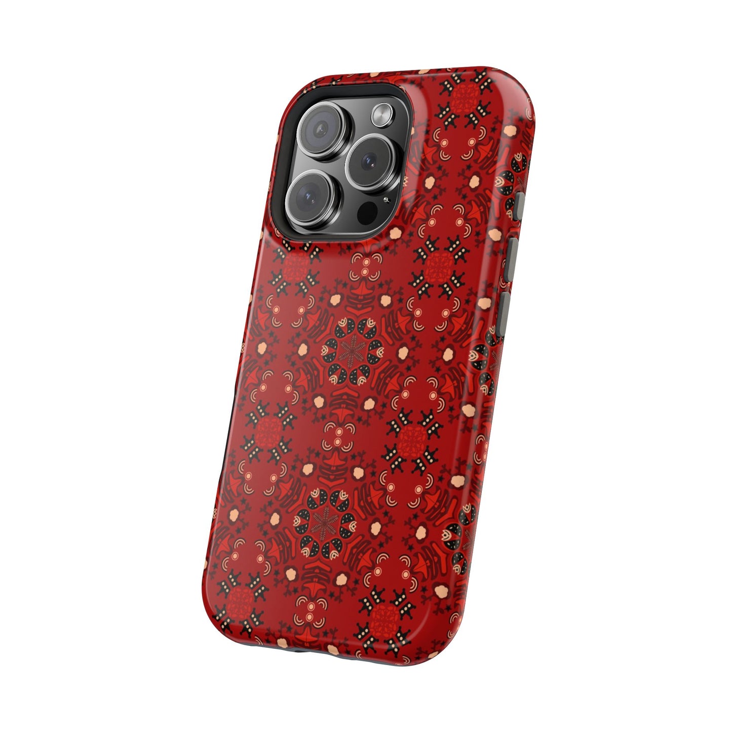 Red geometric Design - Iphone Magnetic Tough Case