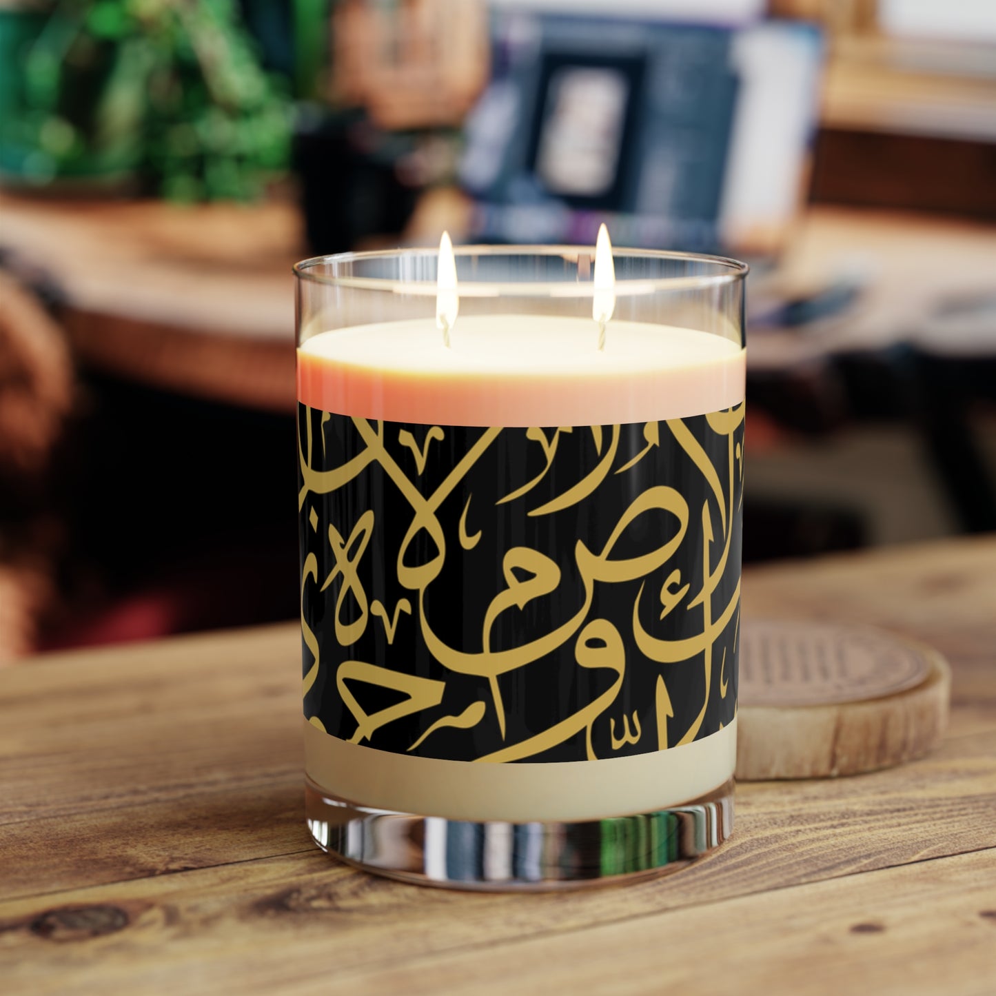 Black and Gold Arabic Letters Festive Scented Candle - Eco Friendly 11oz