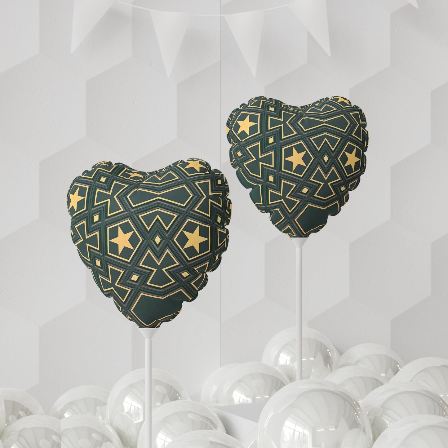 Heart-Circle Shaped Decorative Balloon - 11" Star Pattern