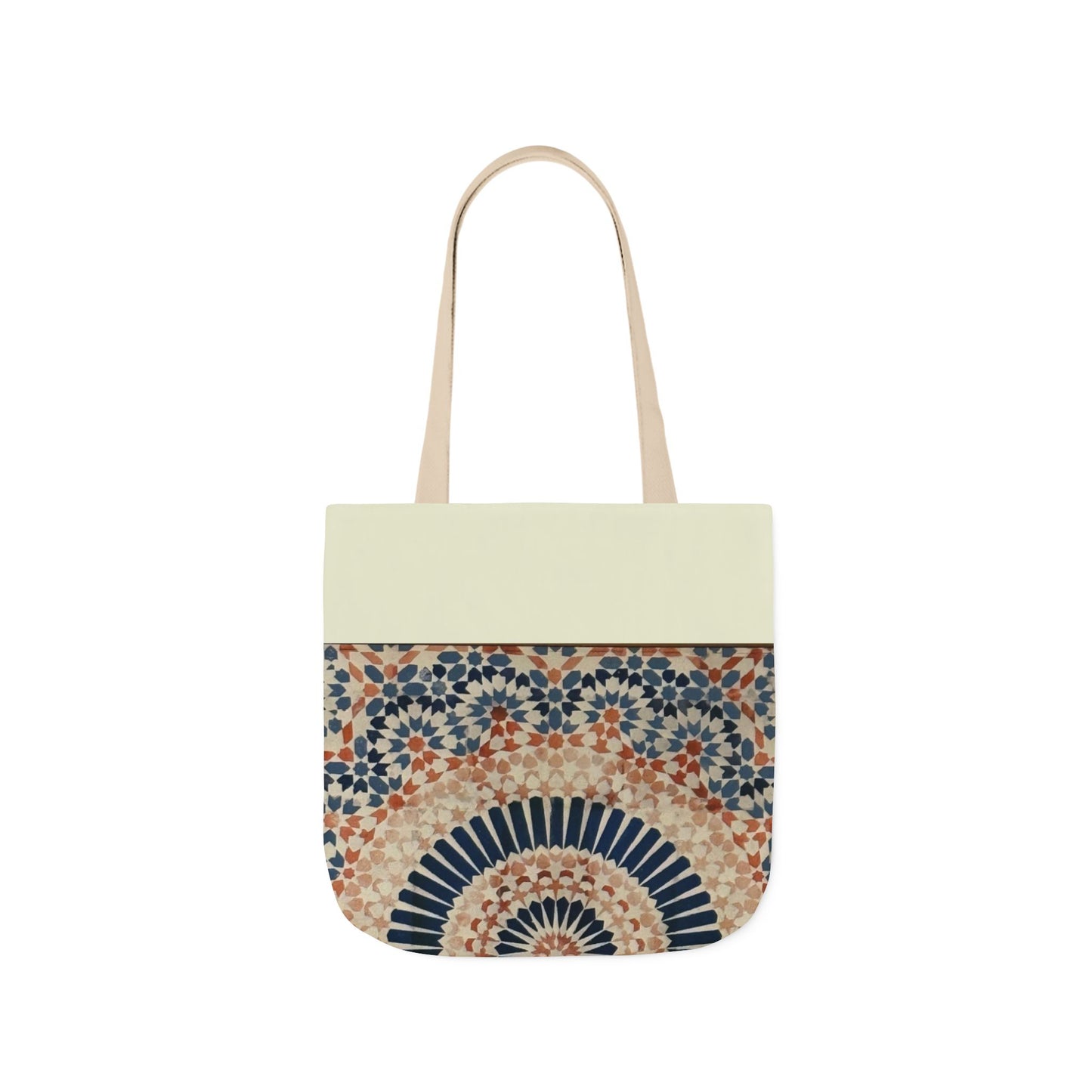 Moroccan Design Tote Bag, 3-Color Straps