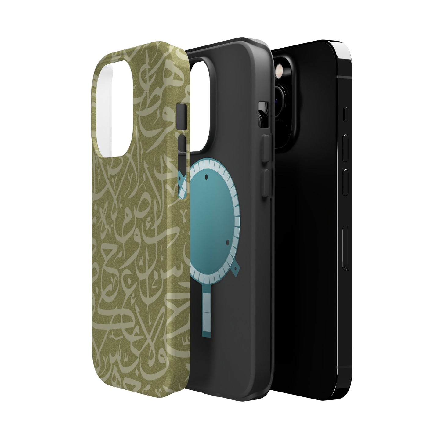 Olive Green Arabic Letters Calligraphy Iphone Magnetic Tough Case