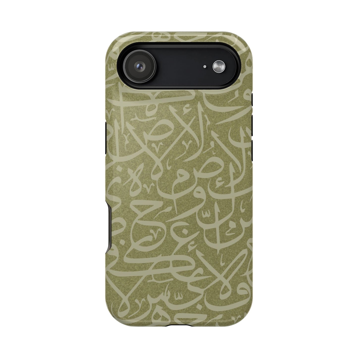 Olive Green Arabic Letters Calligraphy Iphone Magnetic Tough Case