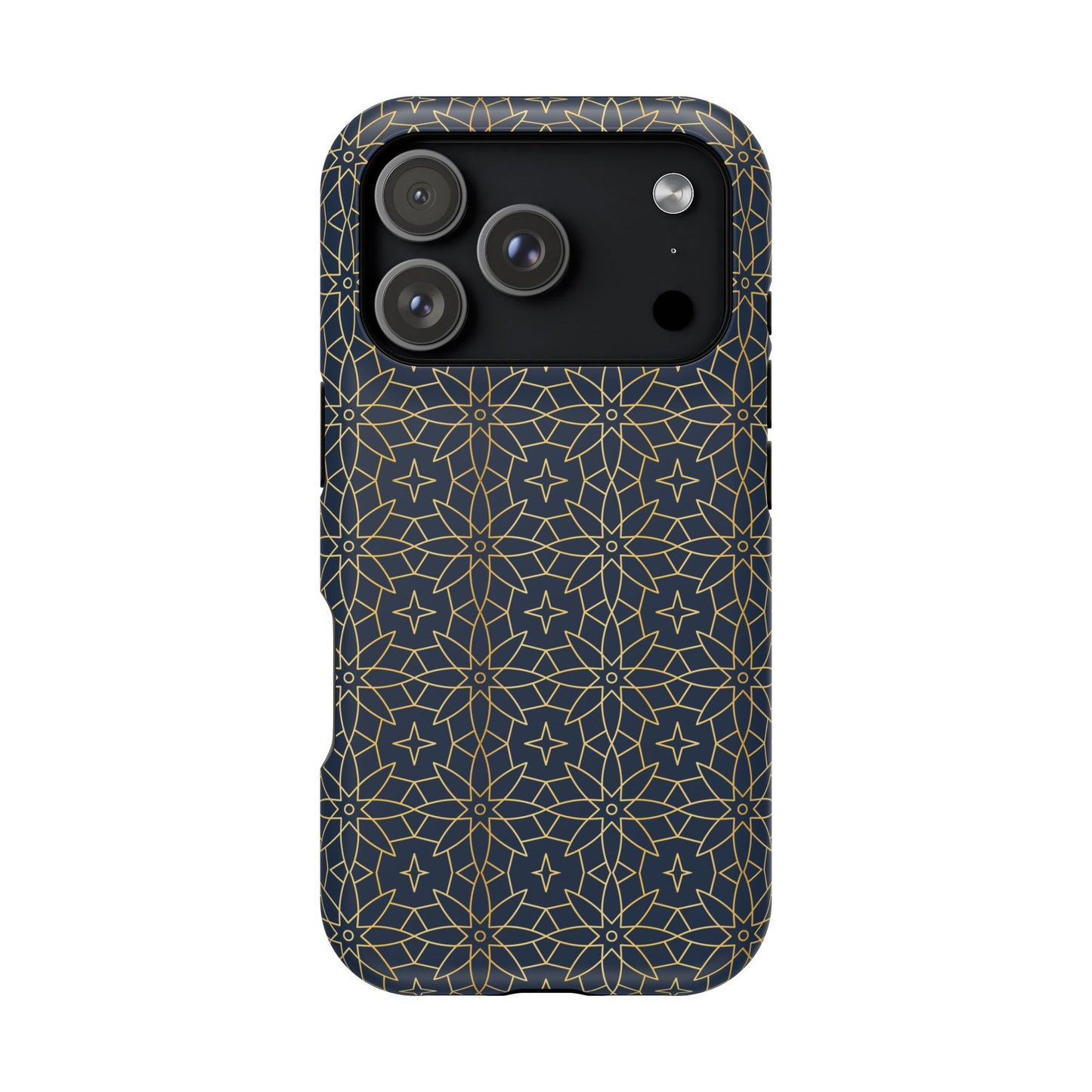 Navy and Gold Geometric Design Iphone Magnetic Tough Case