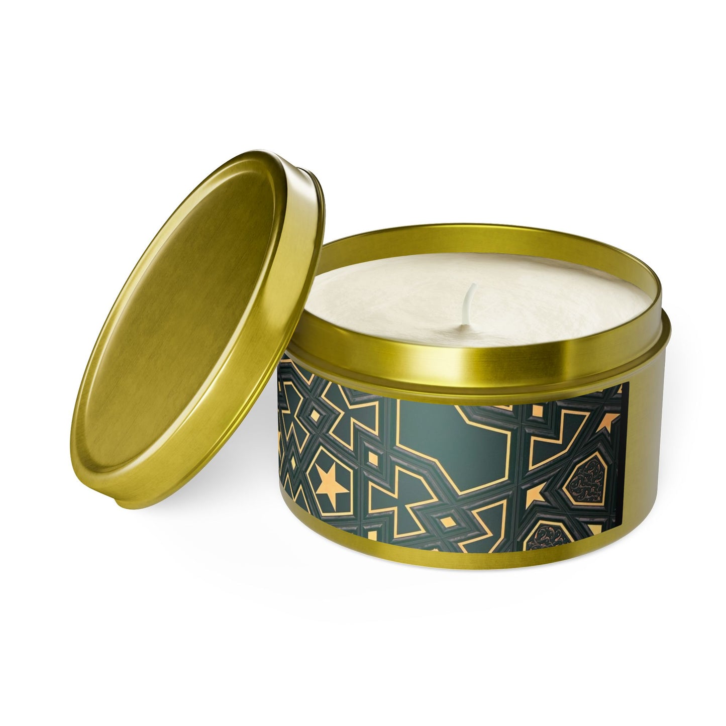 Masjid Al Haram Golden Tin Candles | Elegant Home Fragrance | Decorative Candle Gifts for All Occasions | Relaxing Aromatherapy