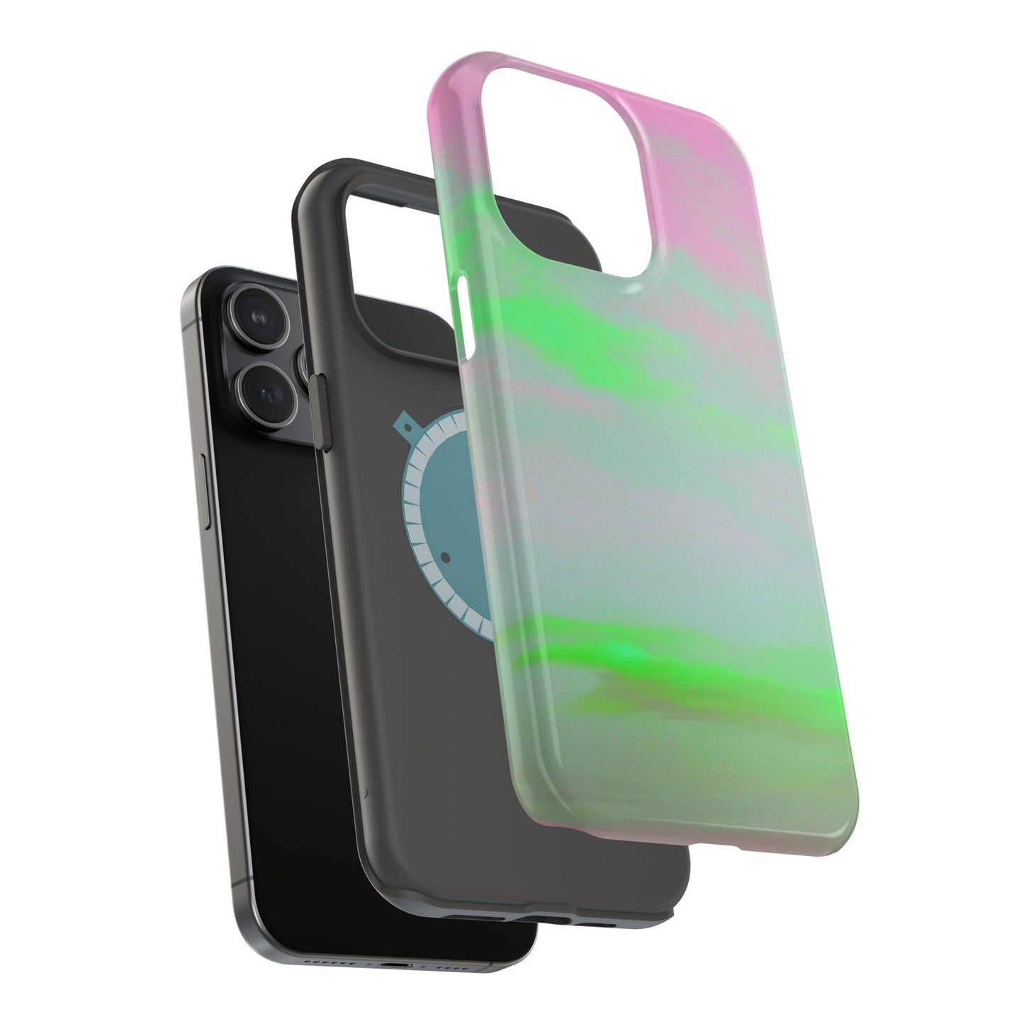 Green and pink sky Design - Iphone Magnetic Tough Case