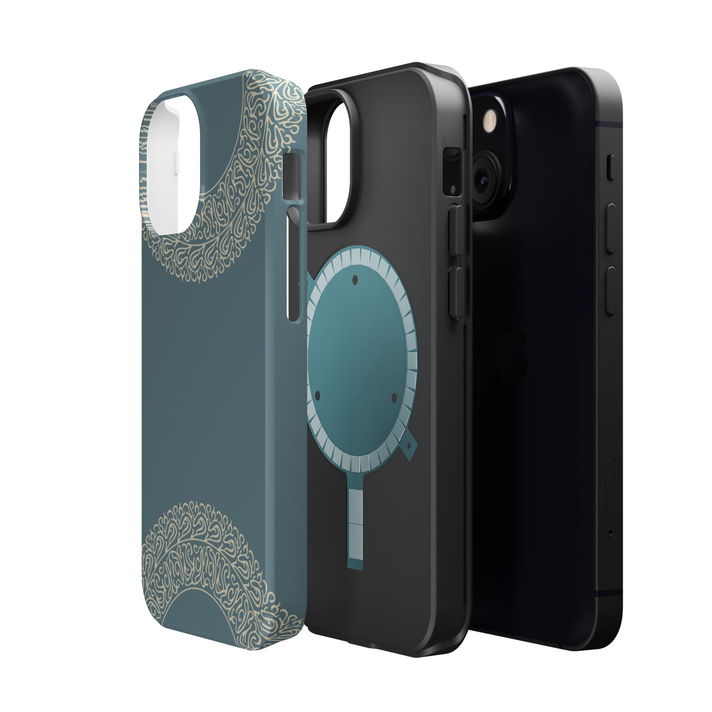Beige geometric circle Design - Iphone Magnetic Tough Case