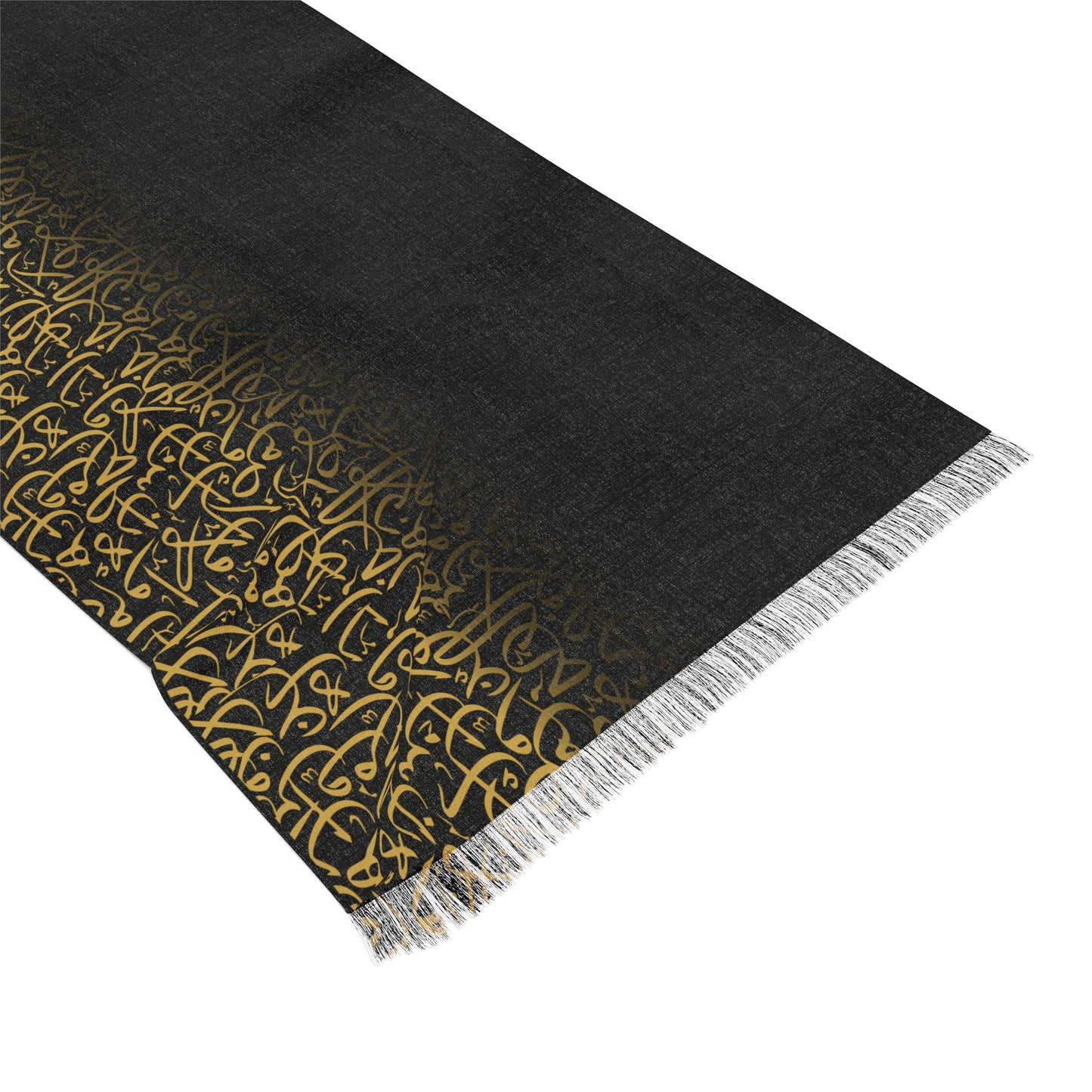 Black and Gold Arabic Calligraphy Light Scarf