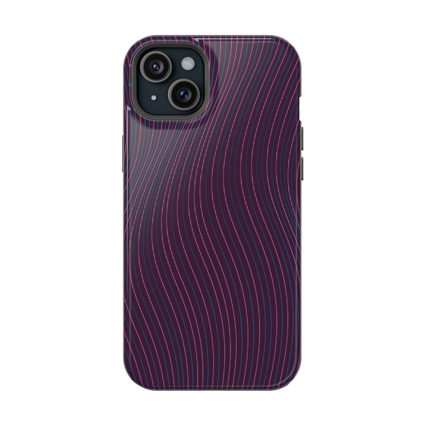 Purple Line Pattern Design - Iphone Magnetic Tough Case