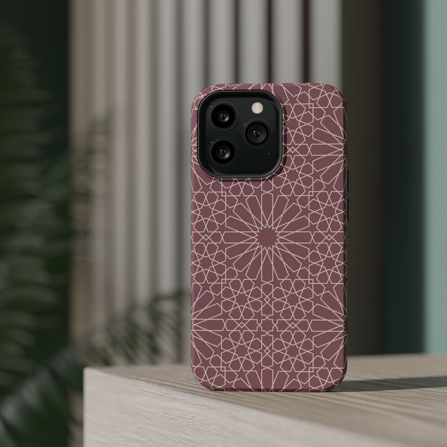 Pink Flower 🌸 Geometric Design Iphone Magnetic Tough Case