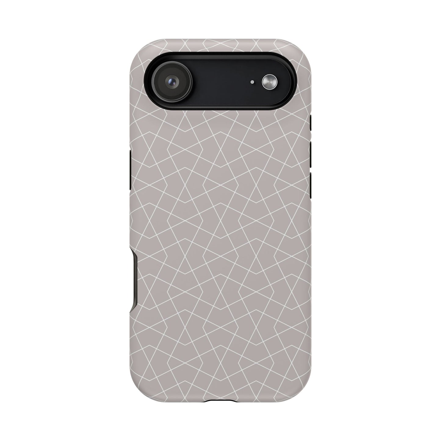 Beige and white geometric Design - Iphone Magnetic Tough Case