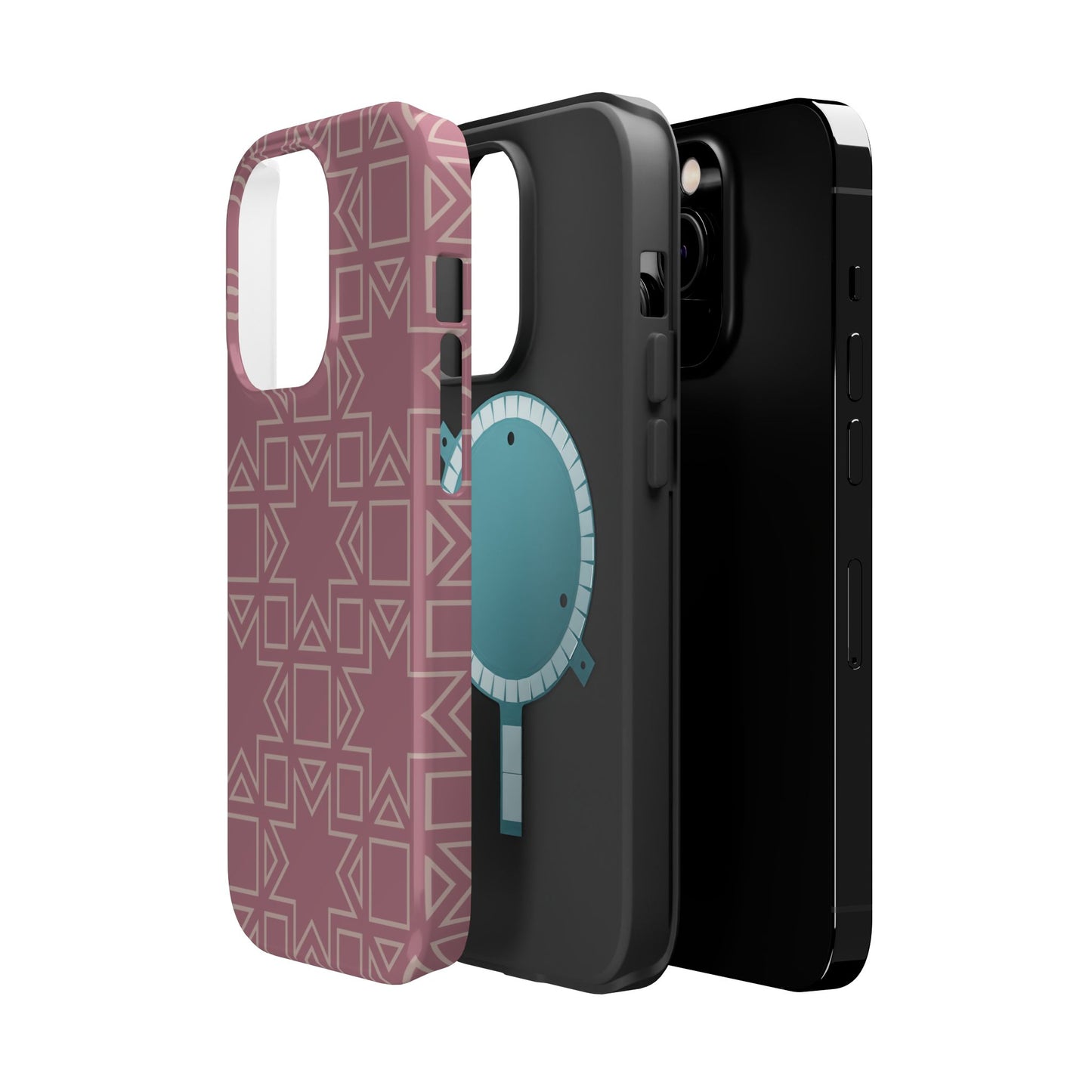 Pink Star ⭐️ Geometric Design - Iphone Magnetic Tough Case