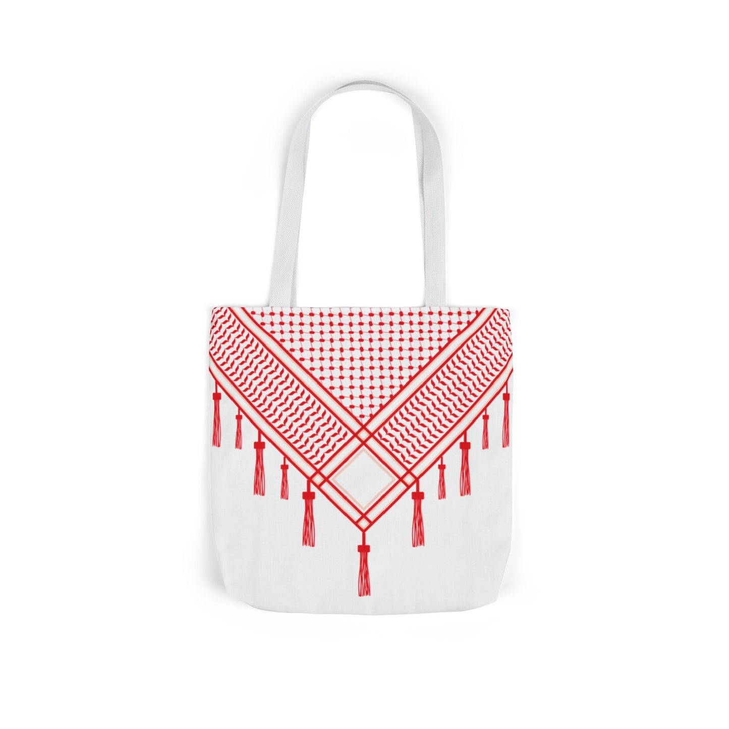 Red and White Shmagh Design Tote Bag