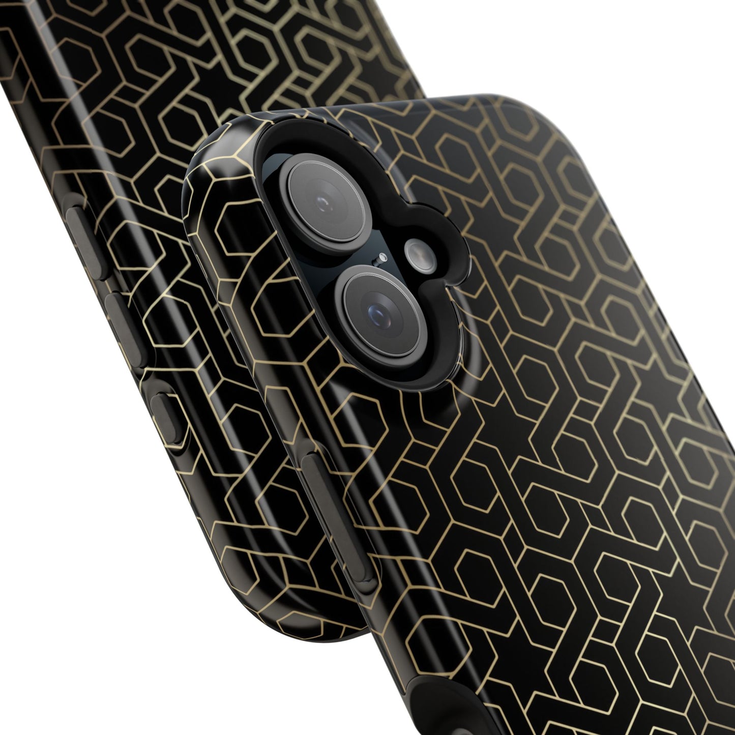 Black and Gold ⭐️ Geometric Design Iphone Magnetic Tough Case