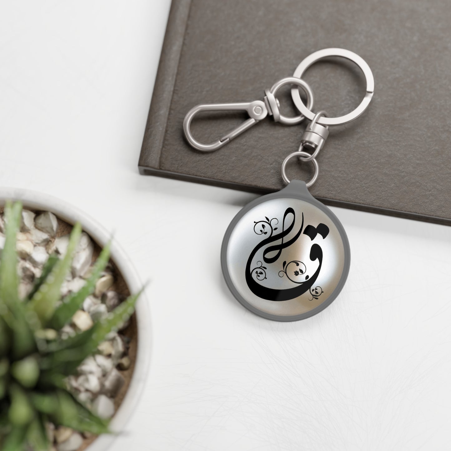 Qaf “Q” “ق“ Arabic monogram charm/ key ring - Perfect Gift