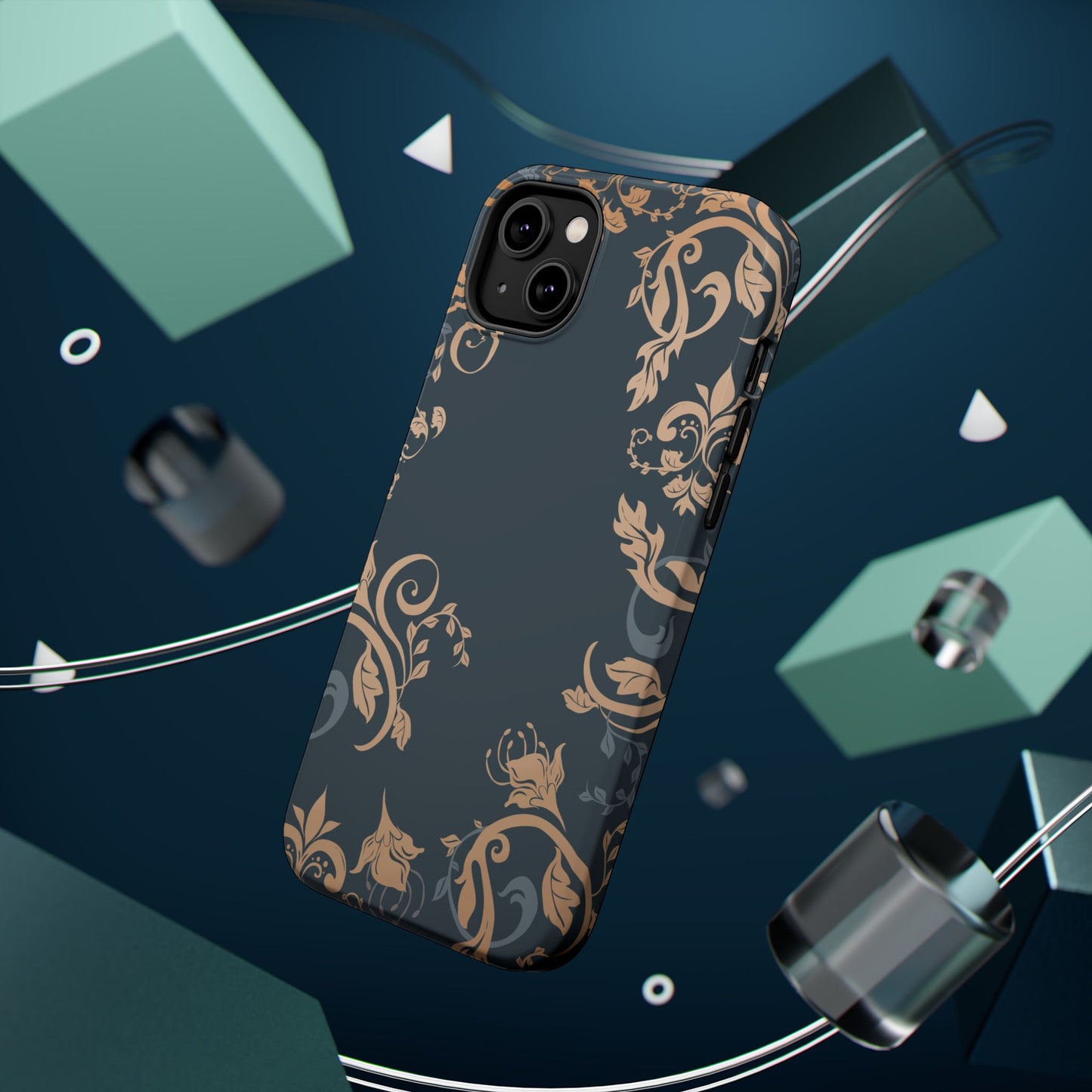 Gold flowers Iphone Magnetic Tough Cases