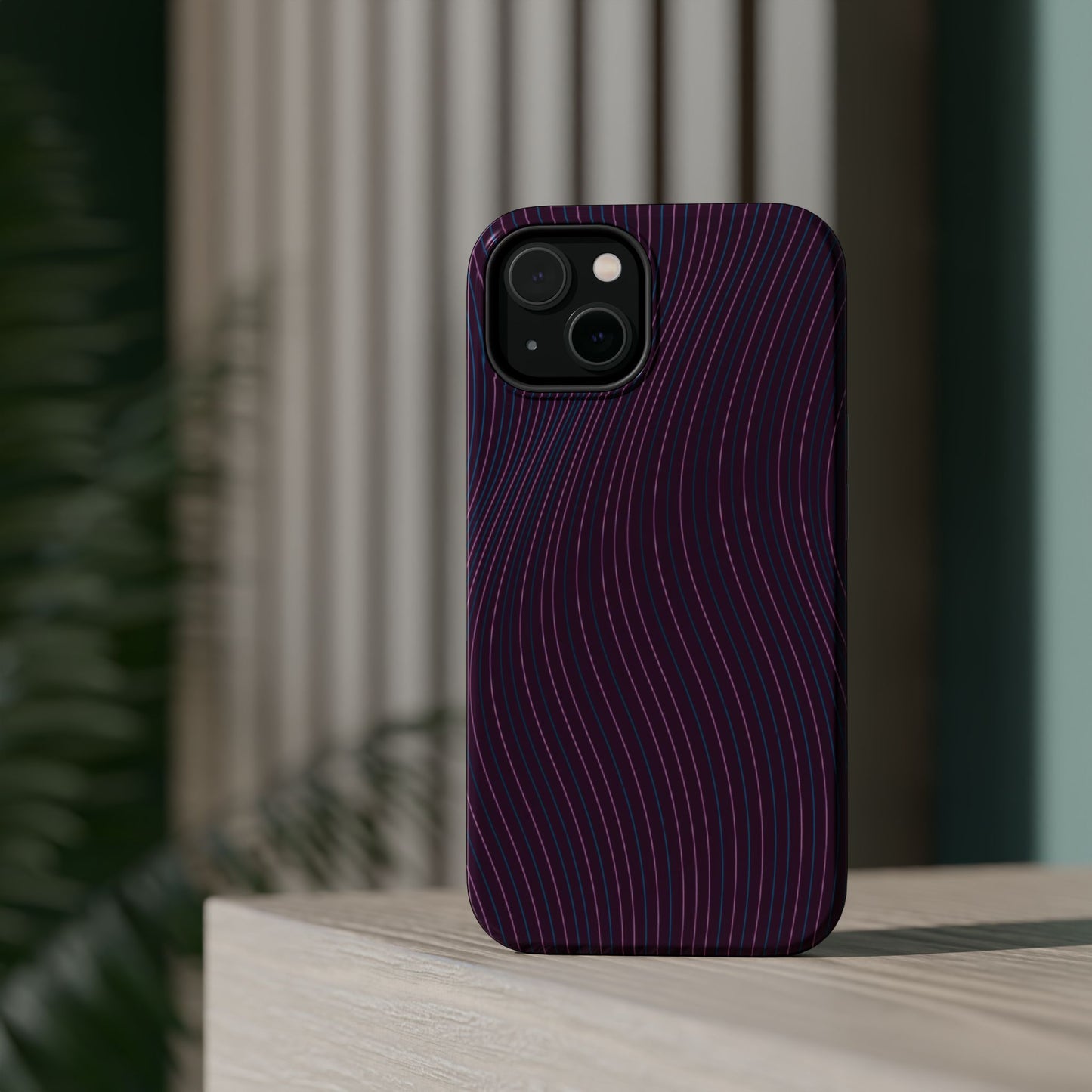 Purple Line Pattern Design - Iphone Magnetic Tough Case
