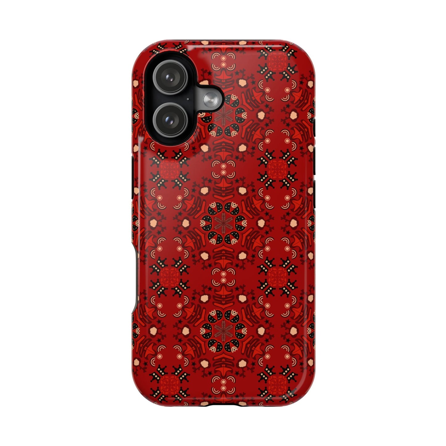 Red geometric Design - Iphone Magnetic Tough Case
