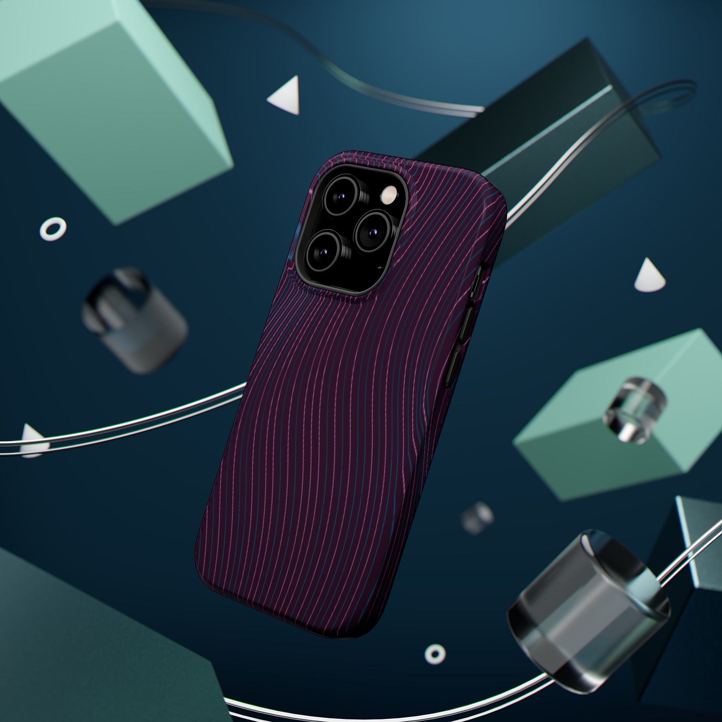 Purple Line Pattern Design - Iphone Magnetic Tough Case