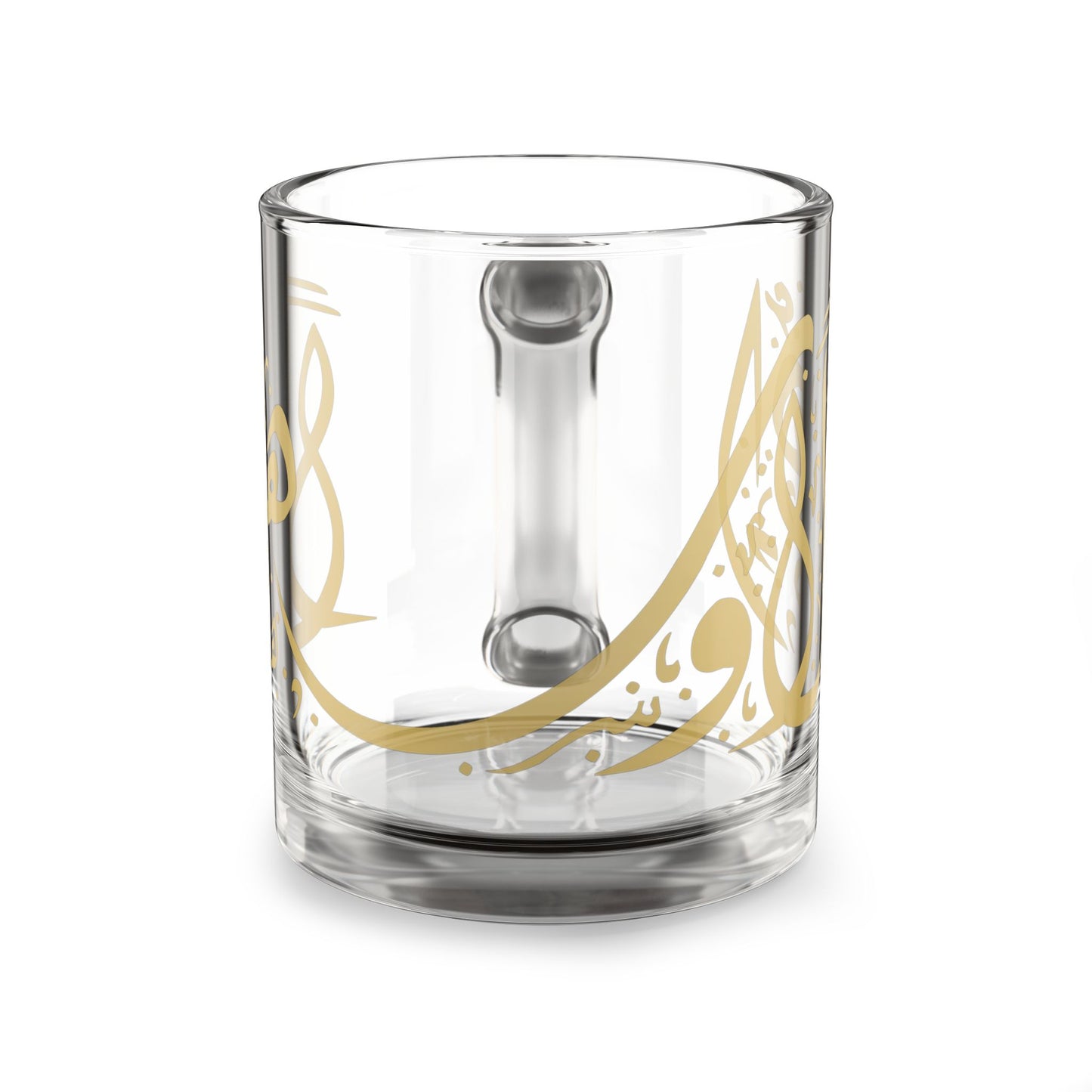 Ahlan Wasahlan Elegant Gold Script Glass Mug, 10oz Tea Cup